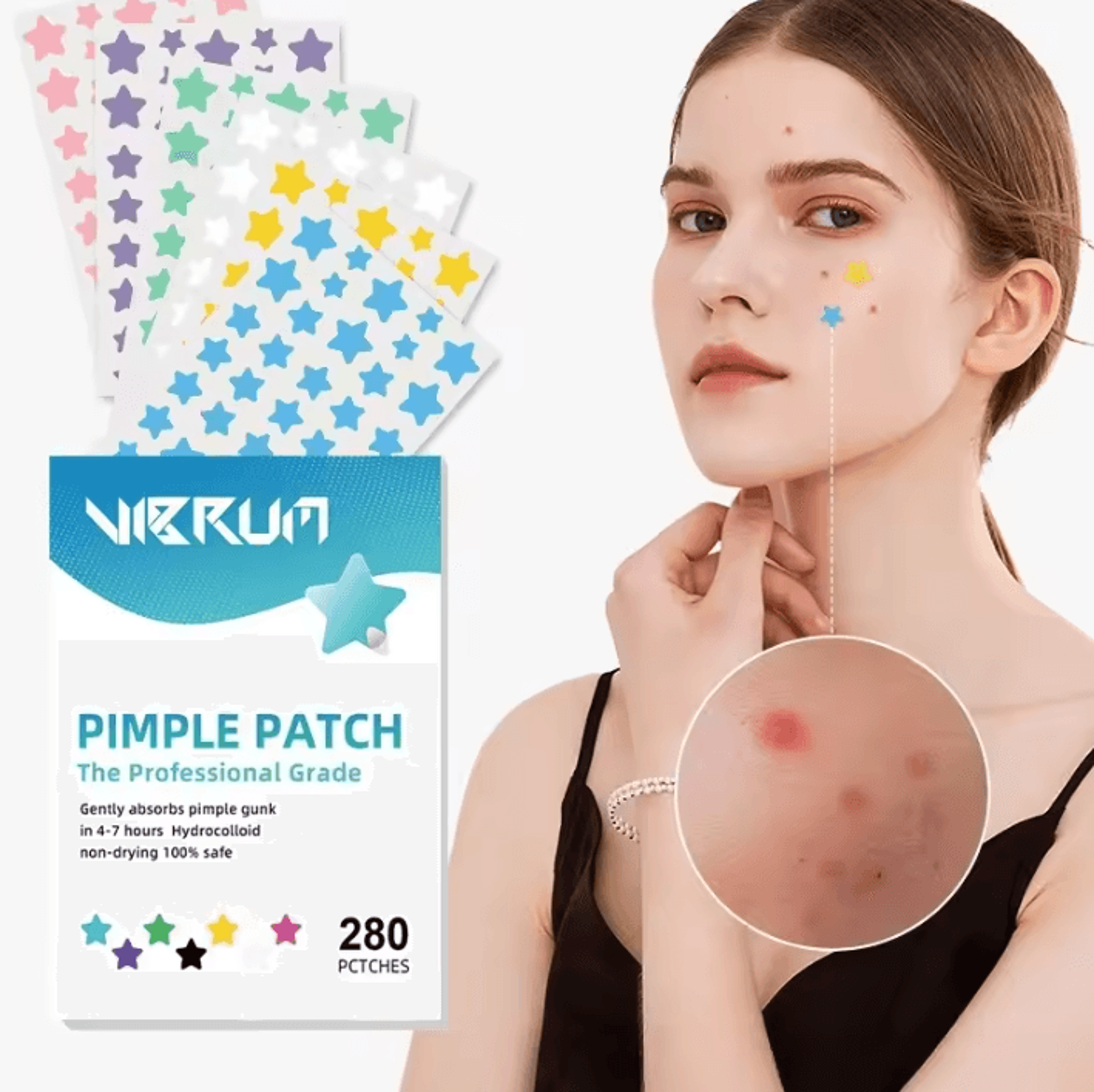 280 piece star pimple patches invisible acne spot stickers