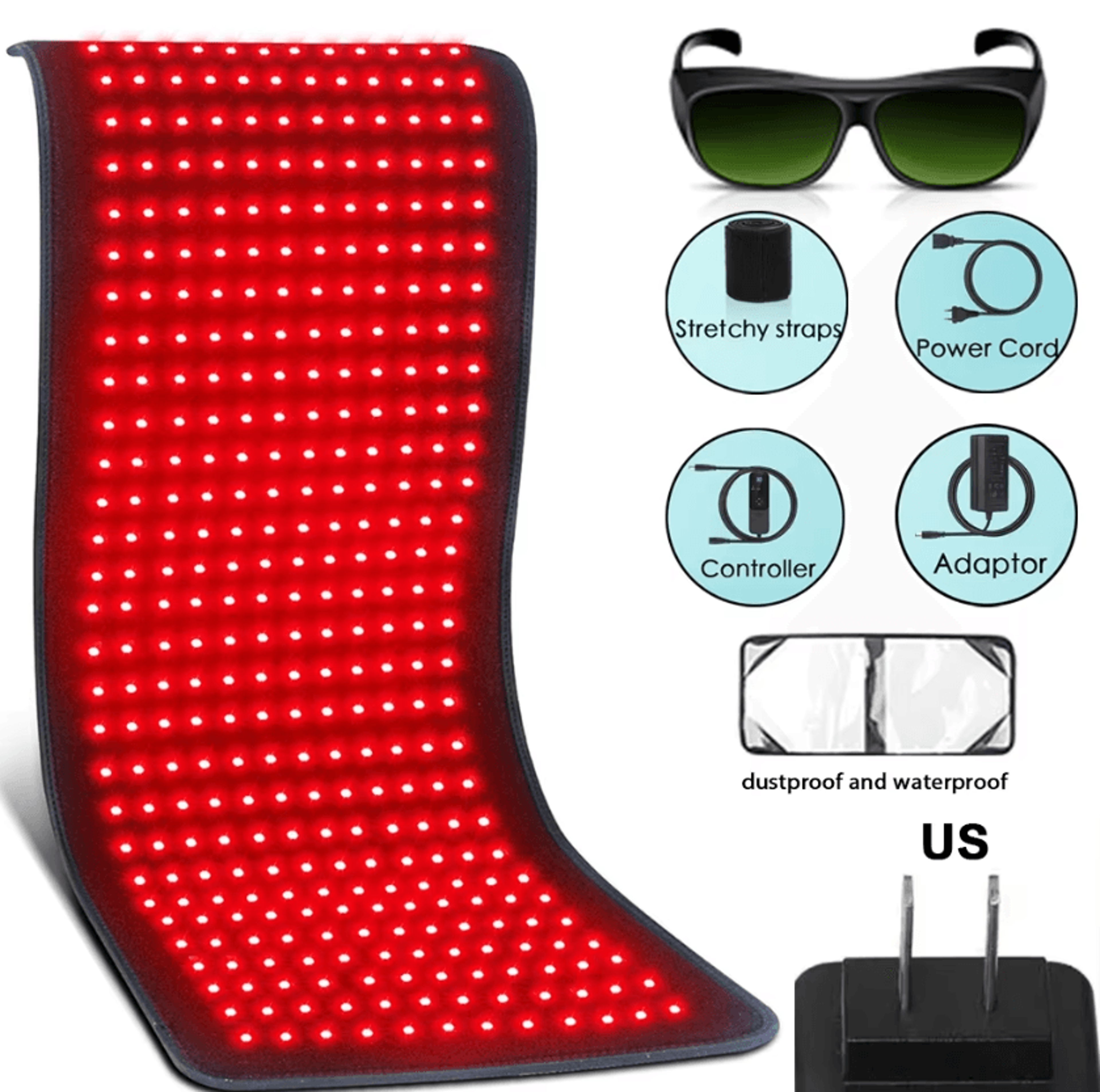 red light therapy heating pad with infrared heat for back and body comfort