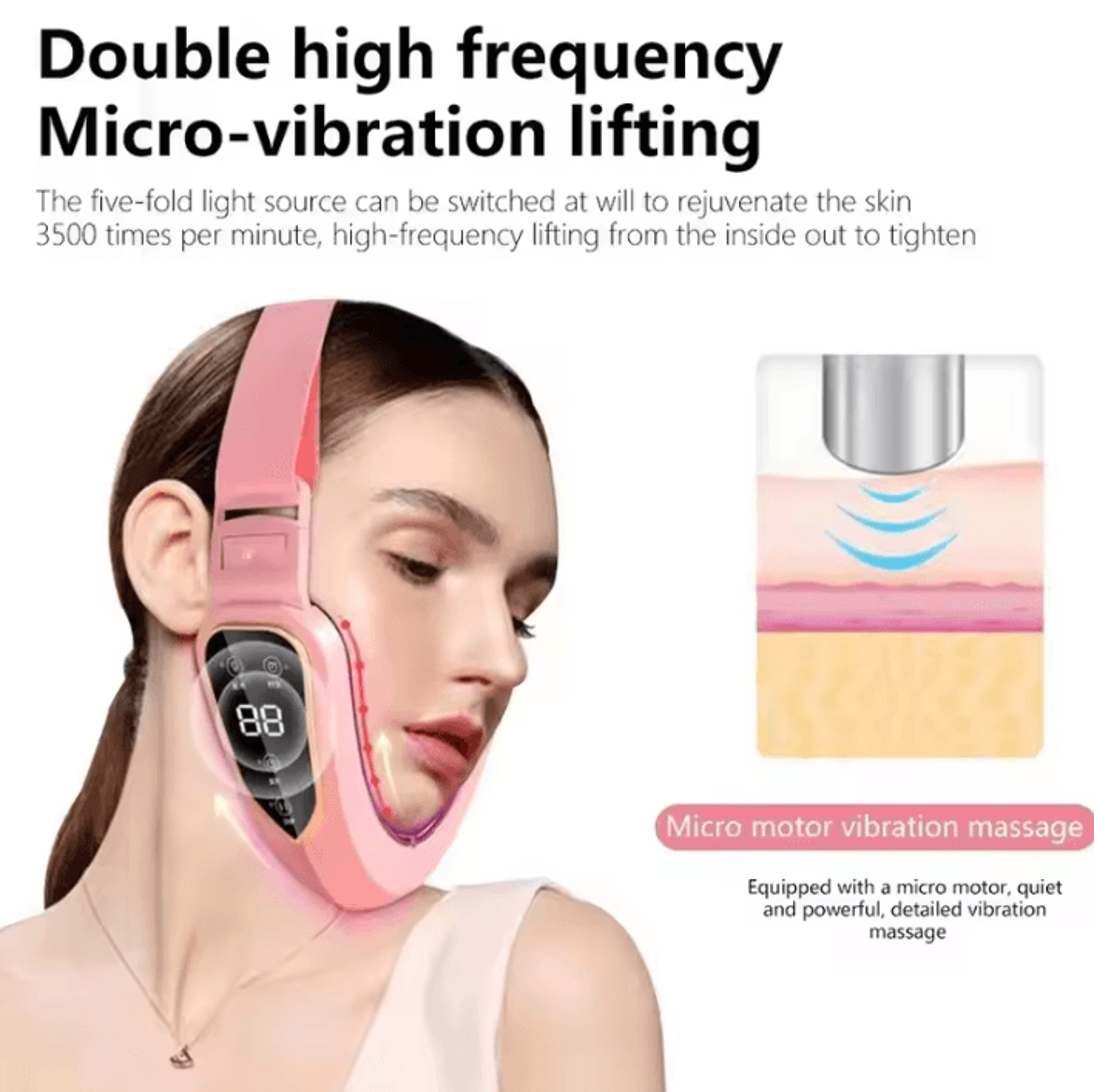electric v line face massager facial lifting device with vibration for skin tightening and contouring