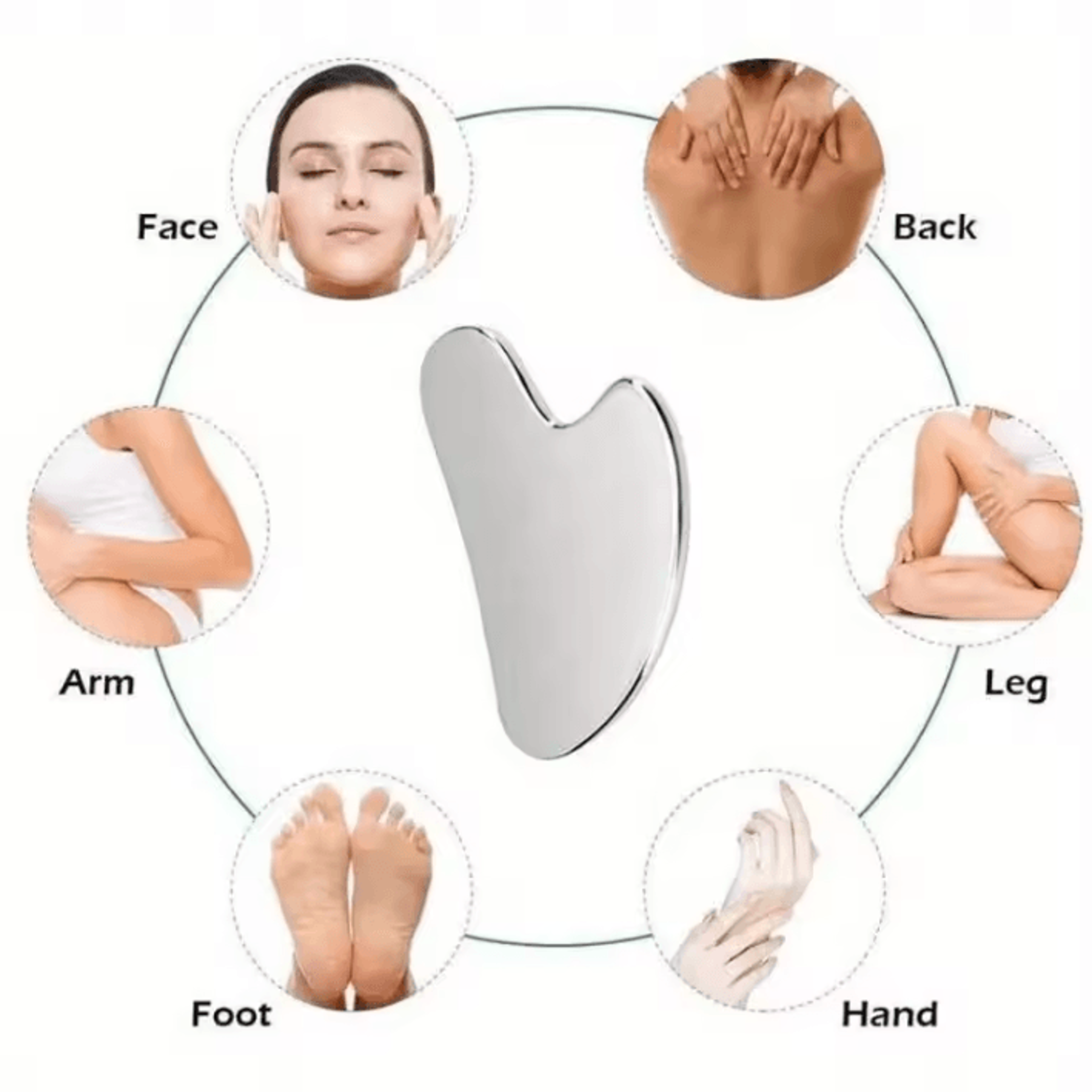 stainless steel gua sha tool cooling facial massage board for face and neck