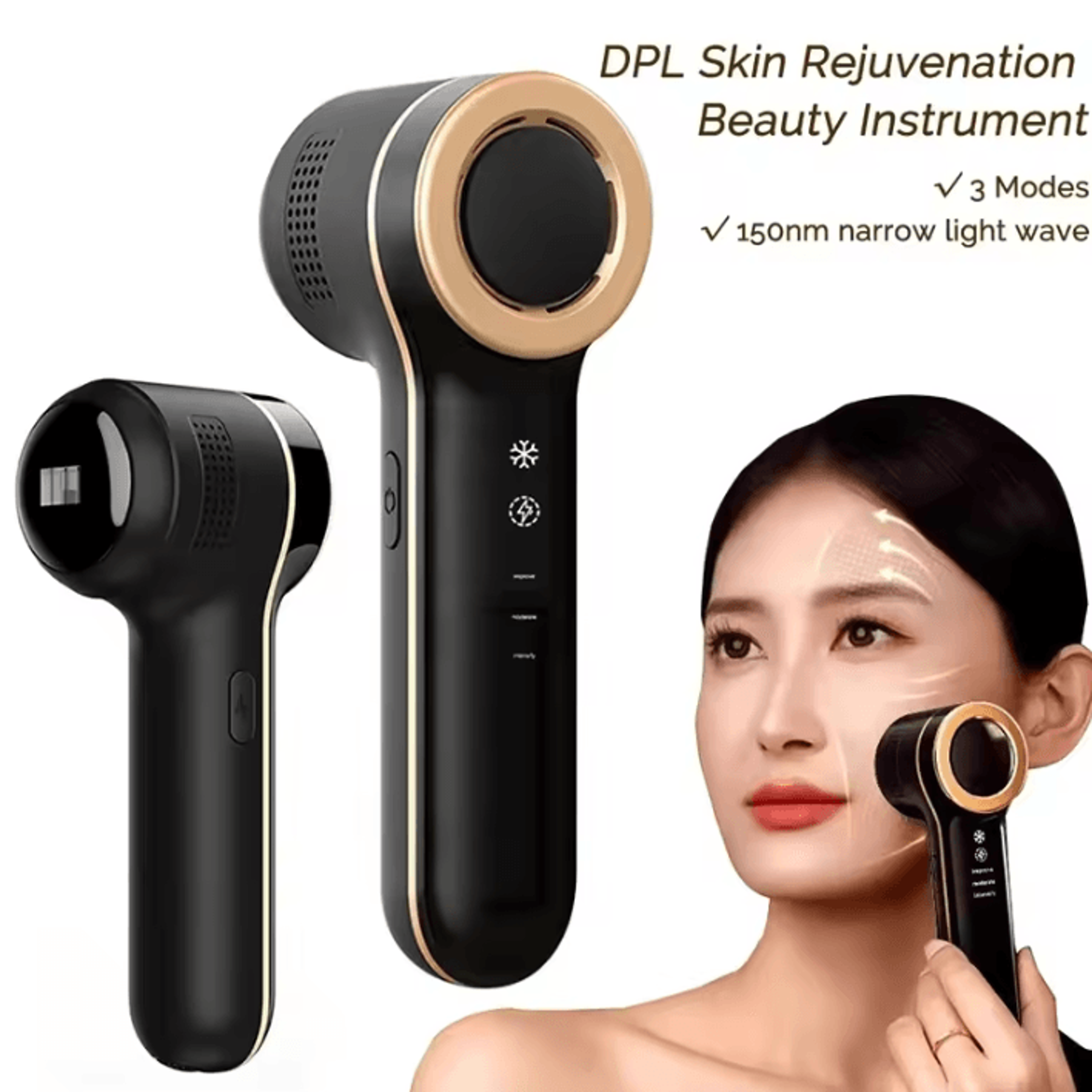 dpl skin rejuvenation device with red light therapy and cooling facial massager
