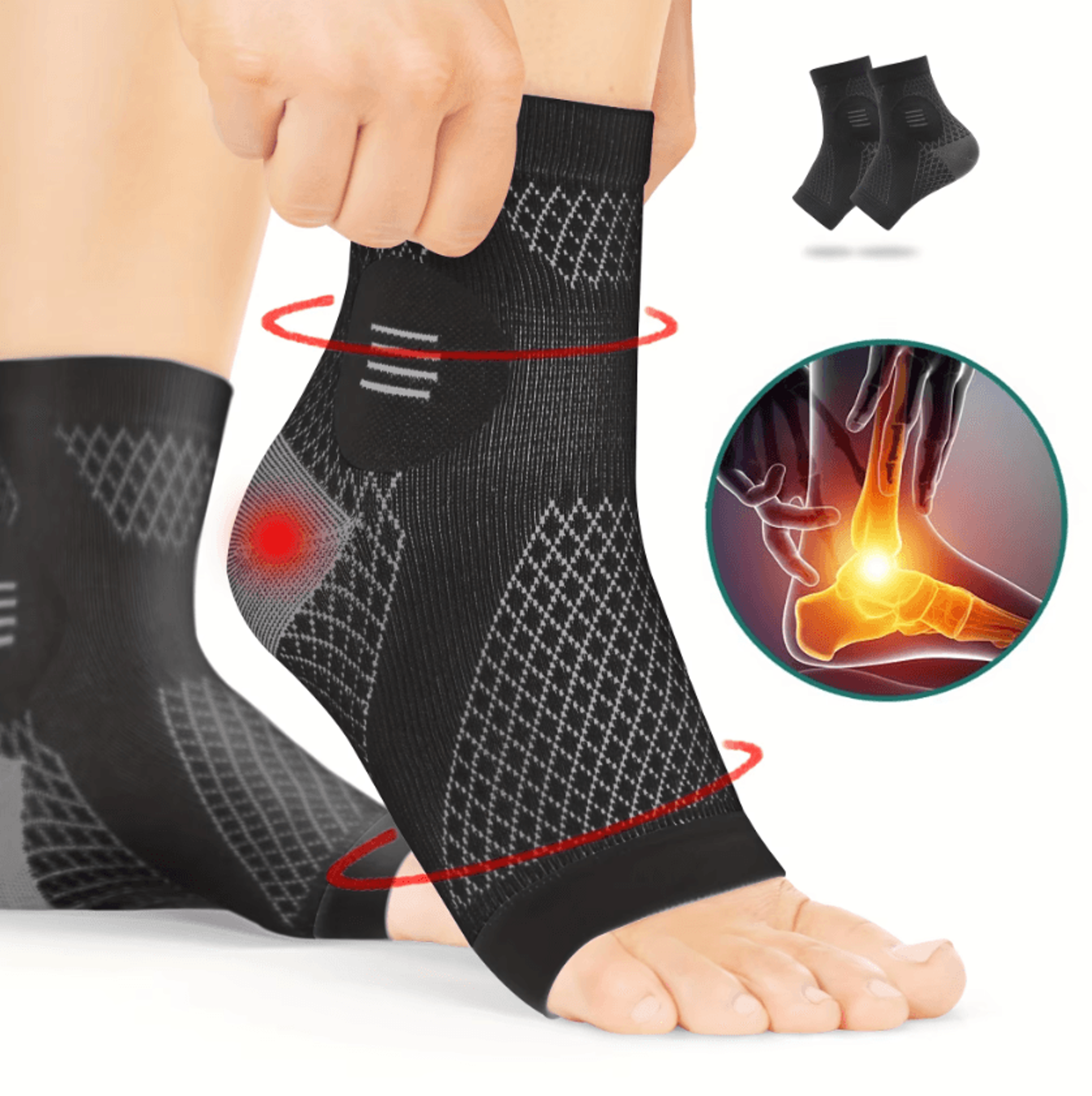 open-toe ankle compression sleeves with arch support for everyday comfort