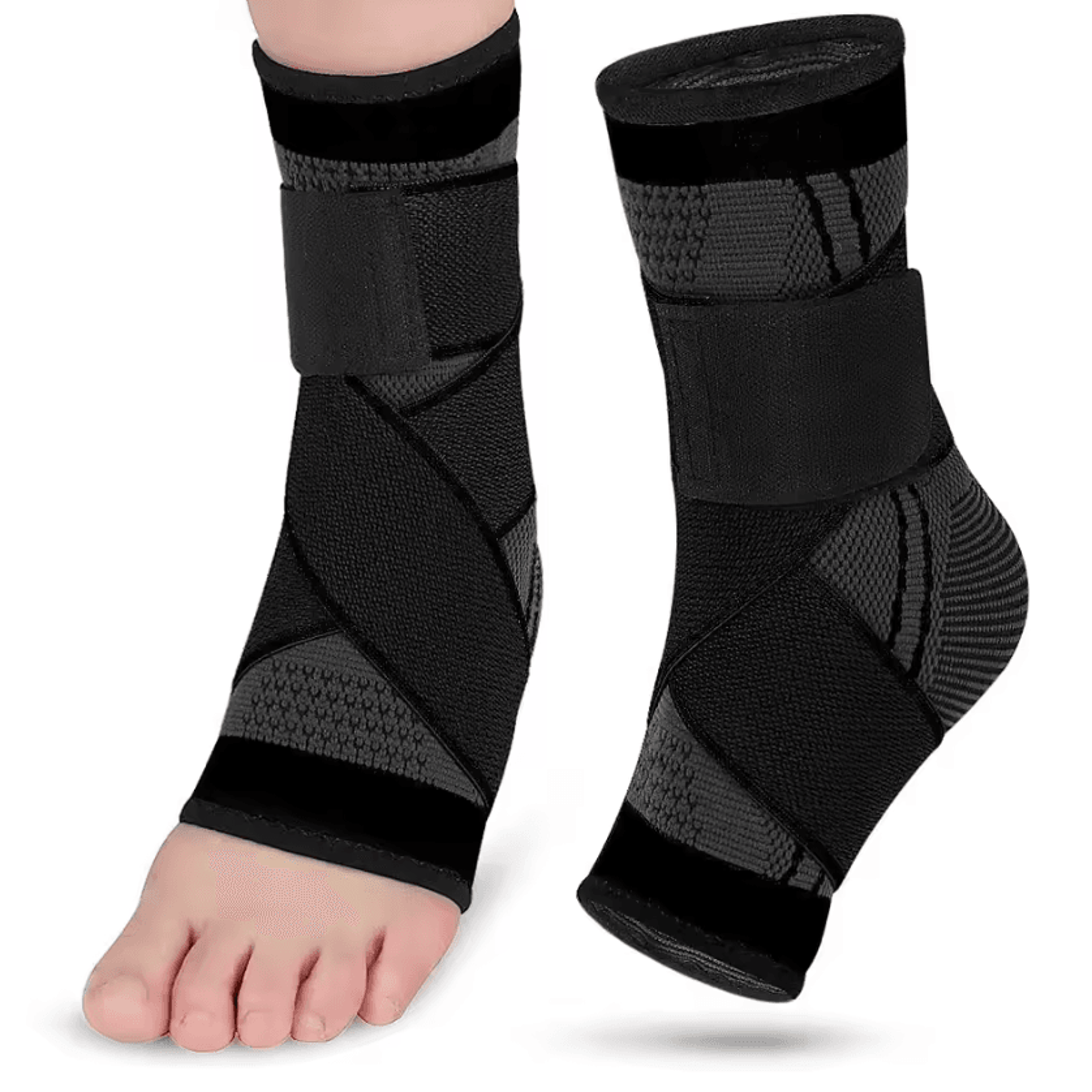 adjustable ankle brace compression sleeve with arch support and foot stabilizer