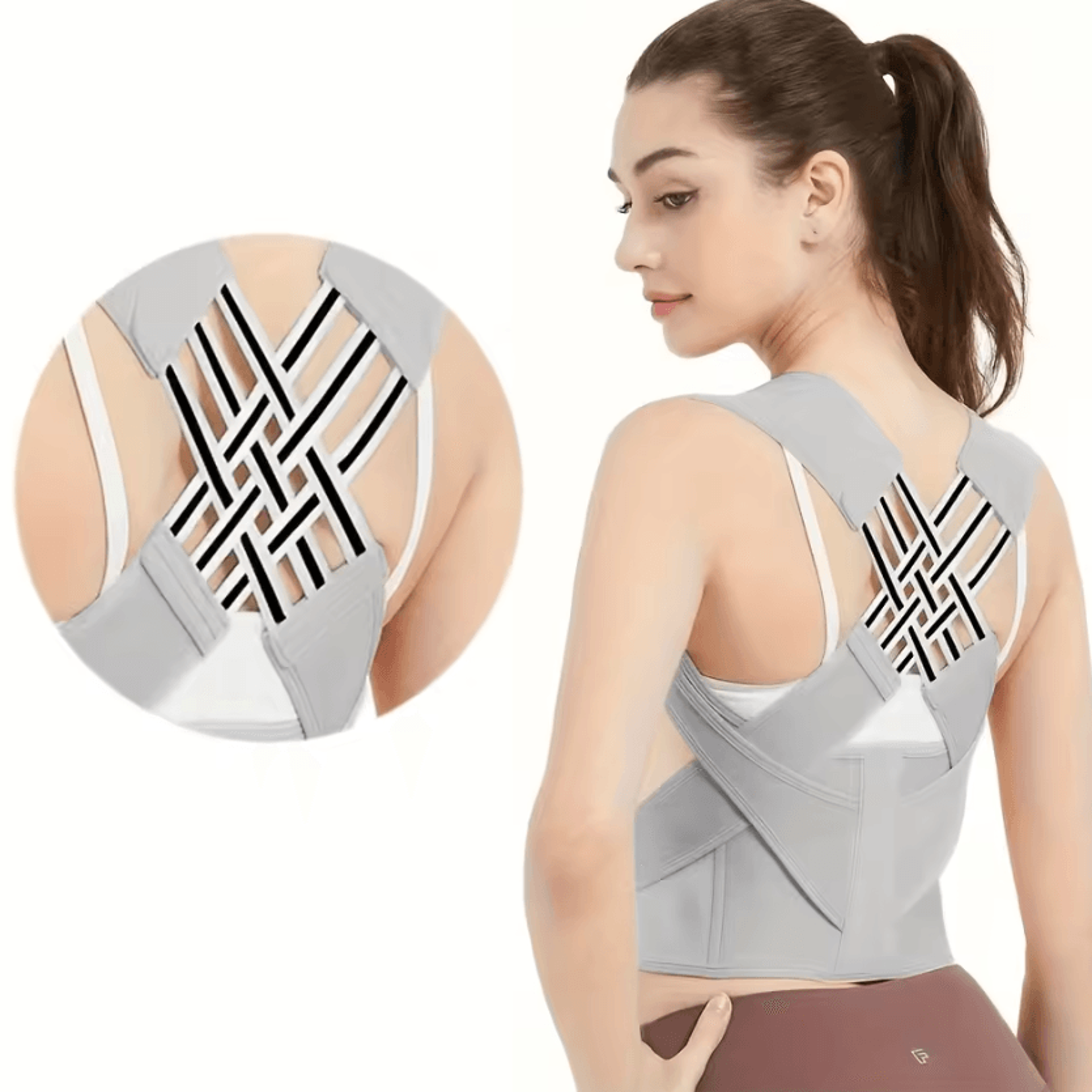 breathable back posture corrector for women with adjustable shoulder and back support