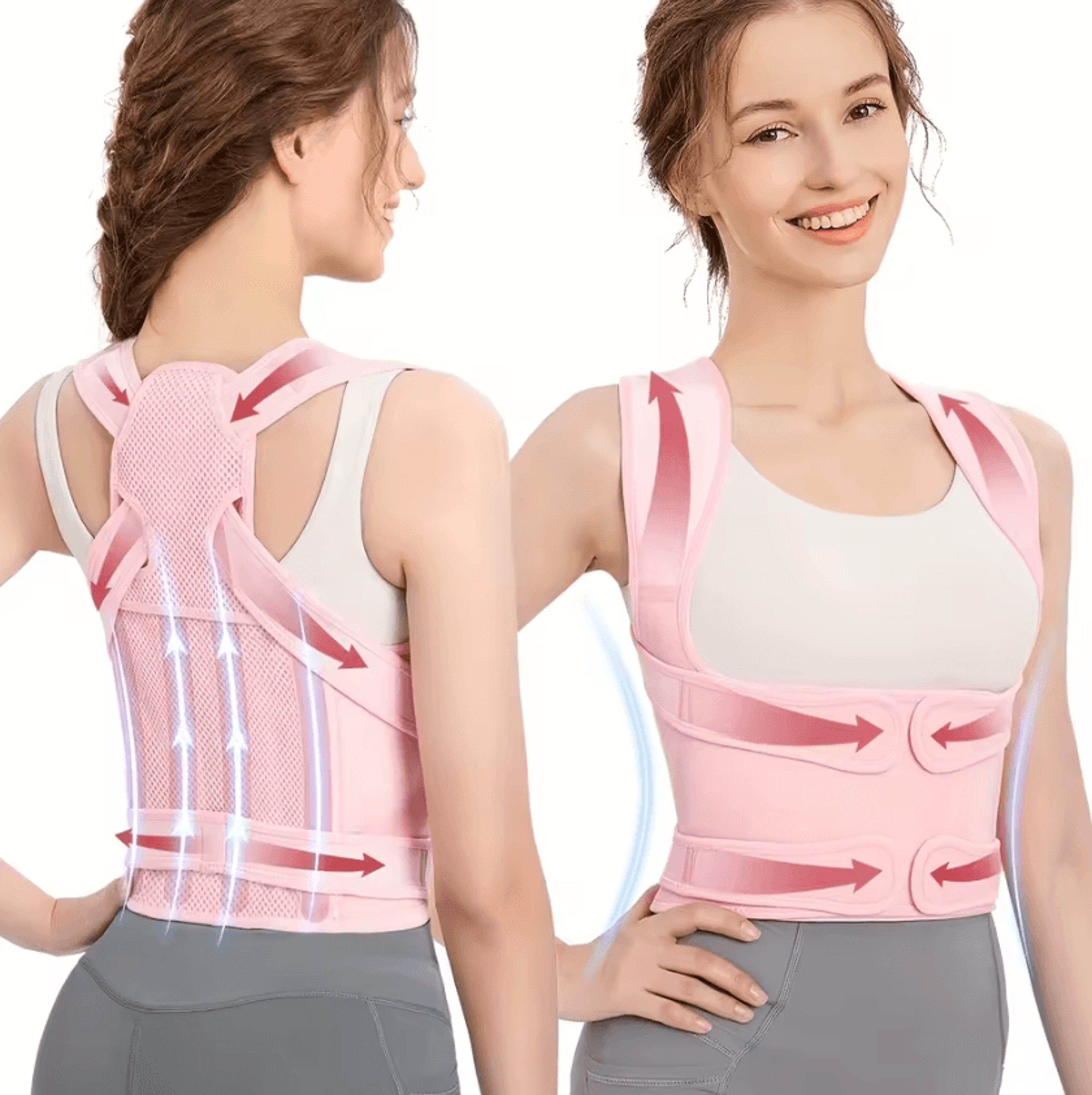 adjustable back posture corrector and back brace for women and men with lightweight spine support