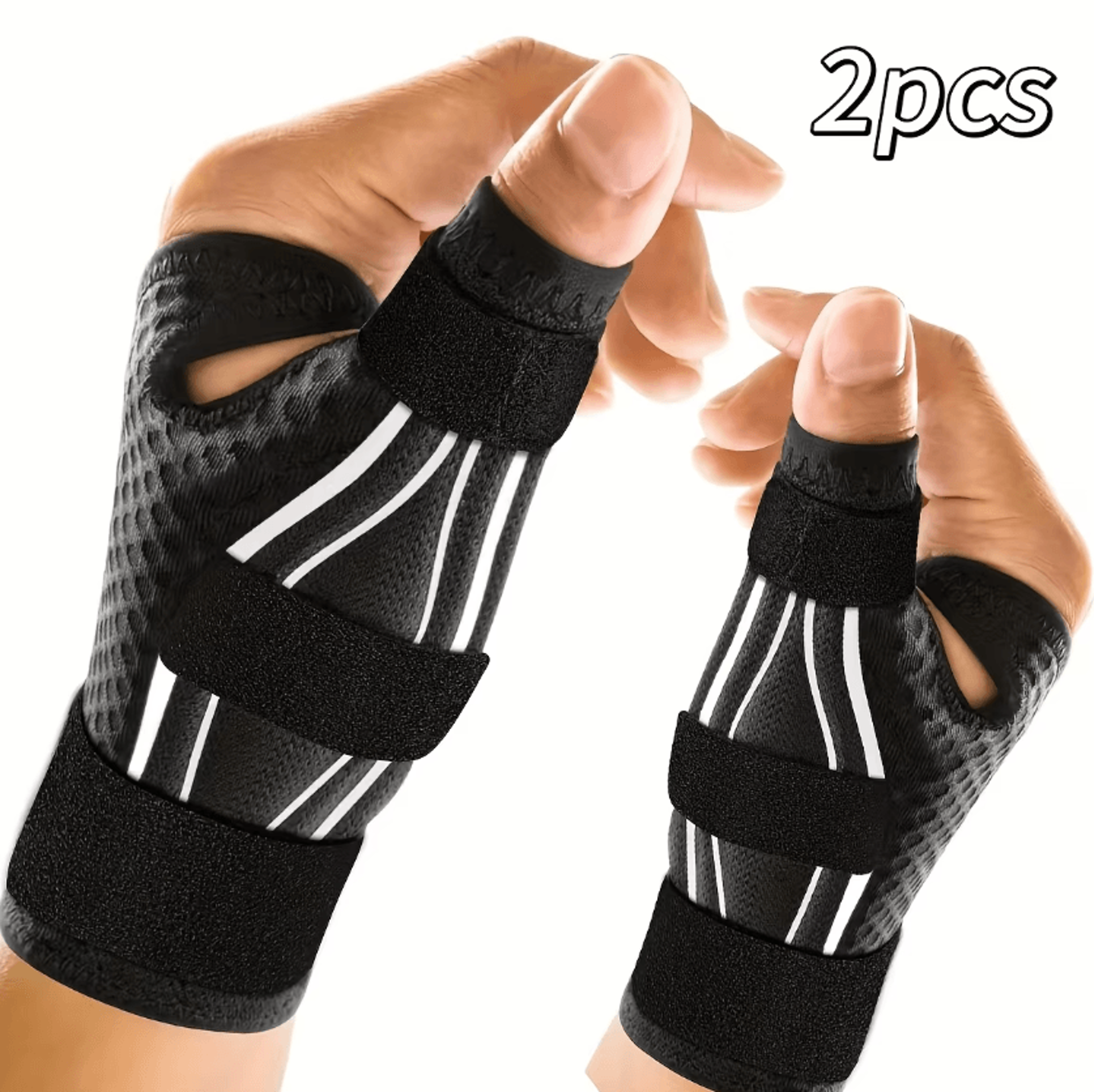 2-pack thumb brace with adjustable thumb splint for arthritis support and trigger thumb