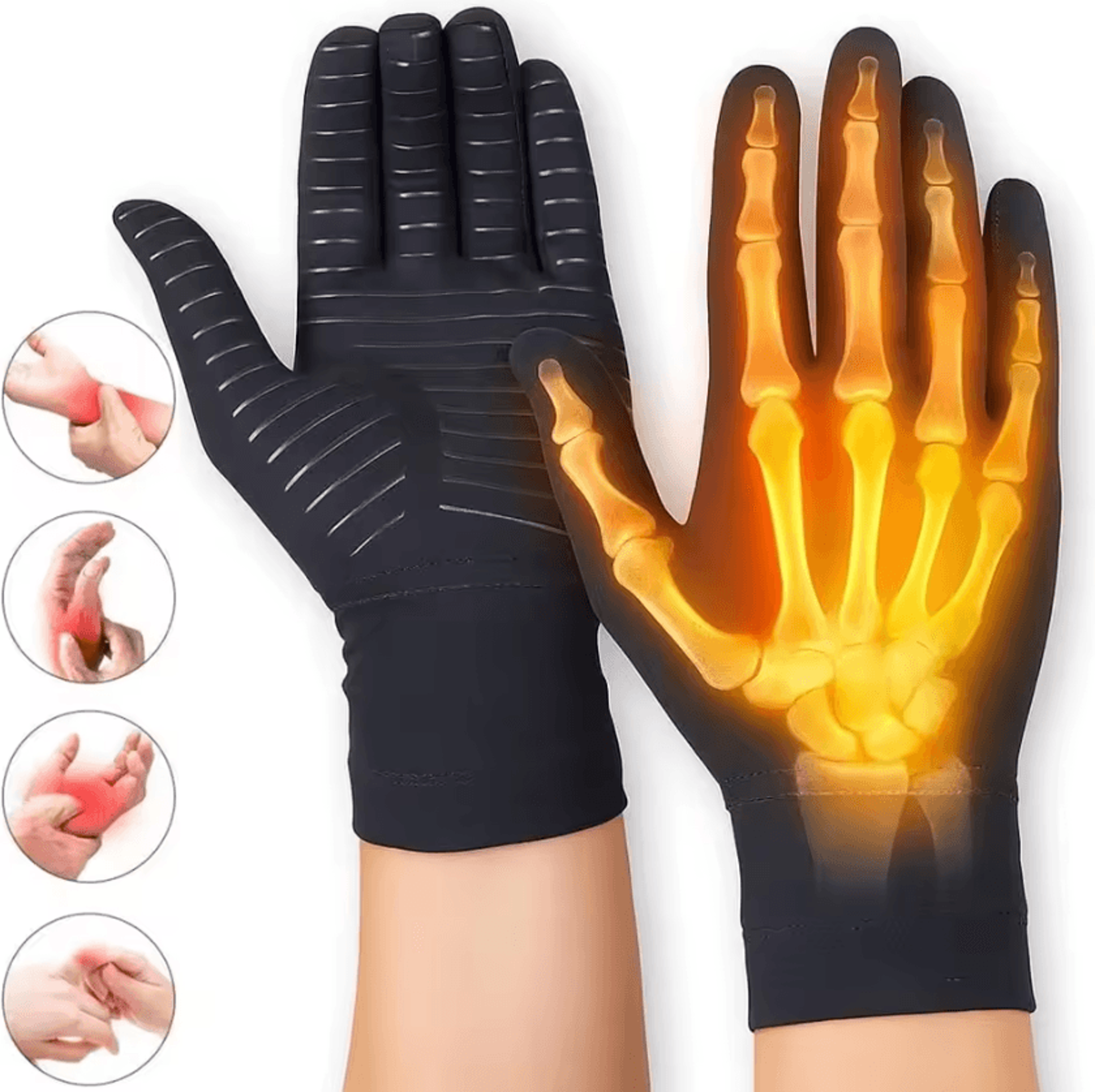 1 pair copper compression gloves full finger arthritis support for men and women