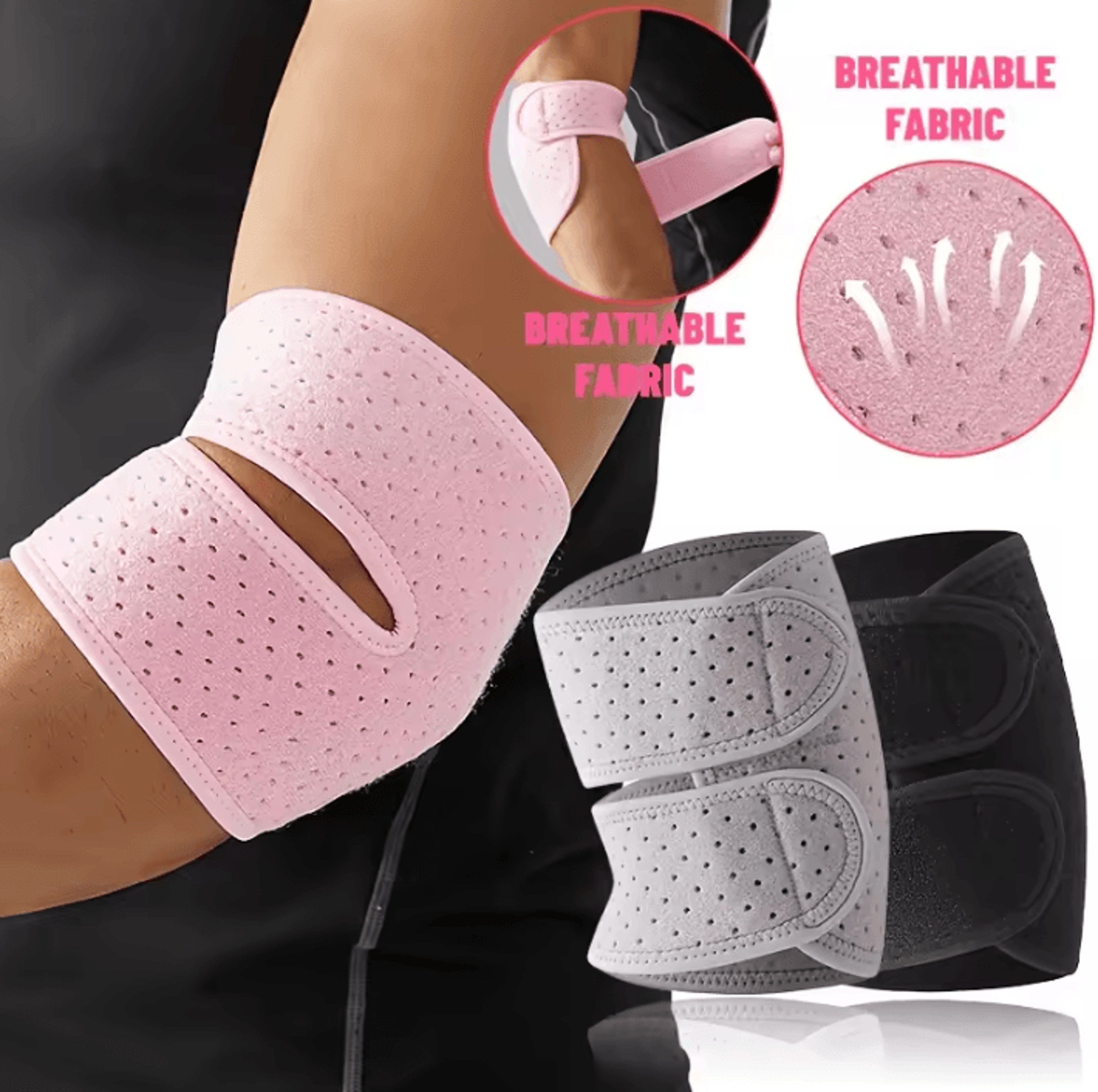 adjustable tennis elbow brace with double strap compression and breathable elbow support