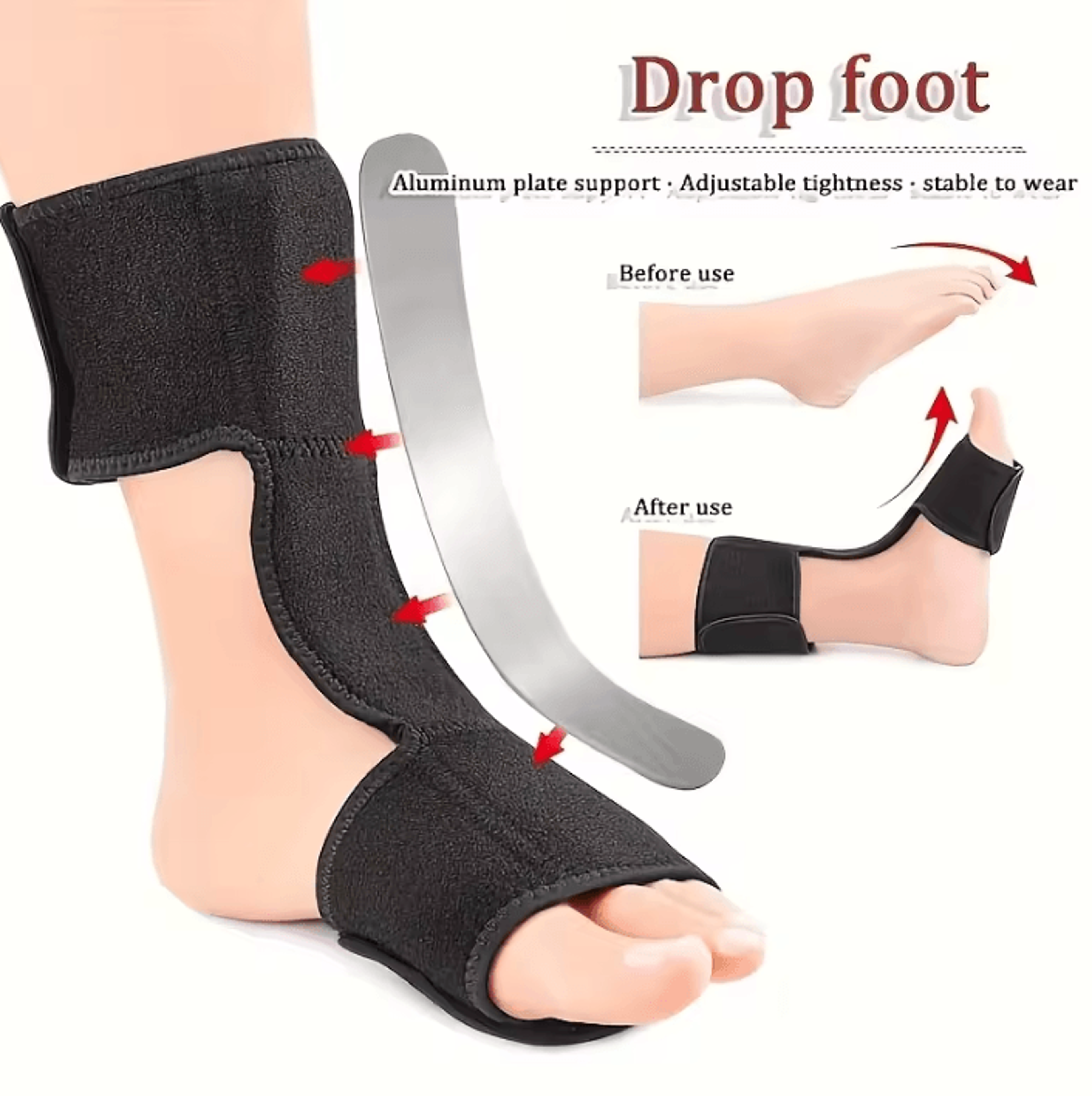 adjustable plantar fasciitis night splint with foot drop brace and ankle support