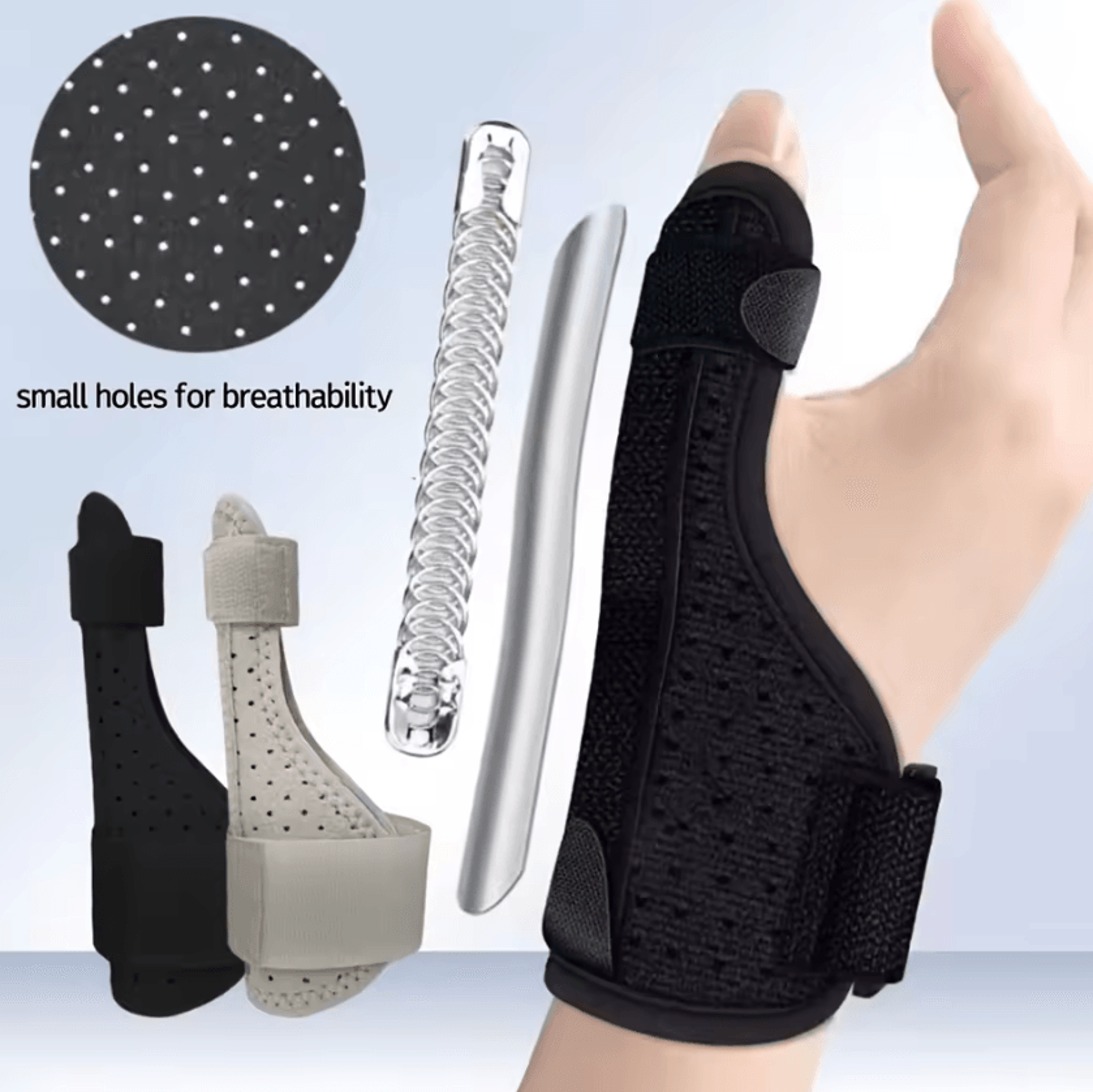 adjustable thumb and wrist support brace with aluminum splint for left and right hand