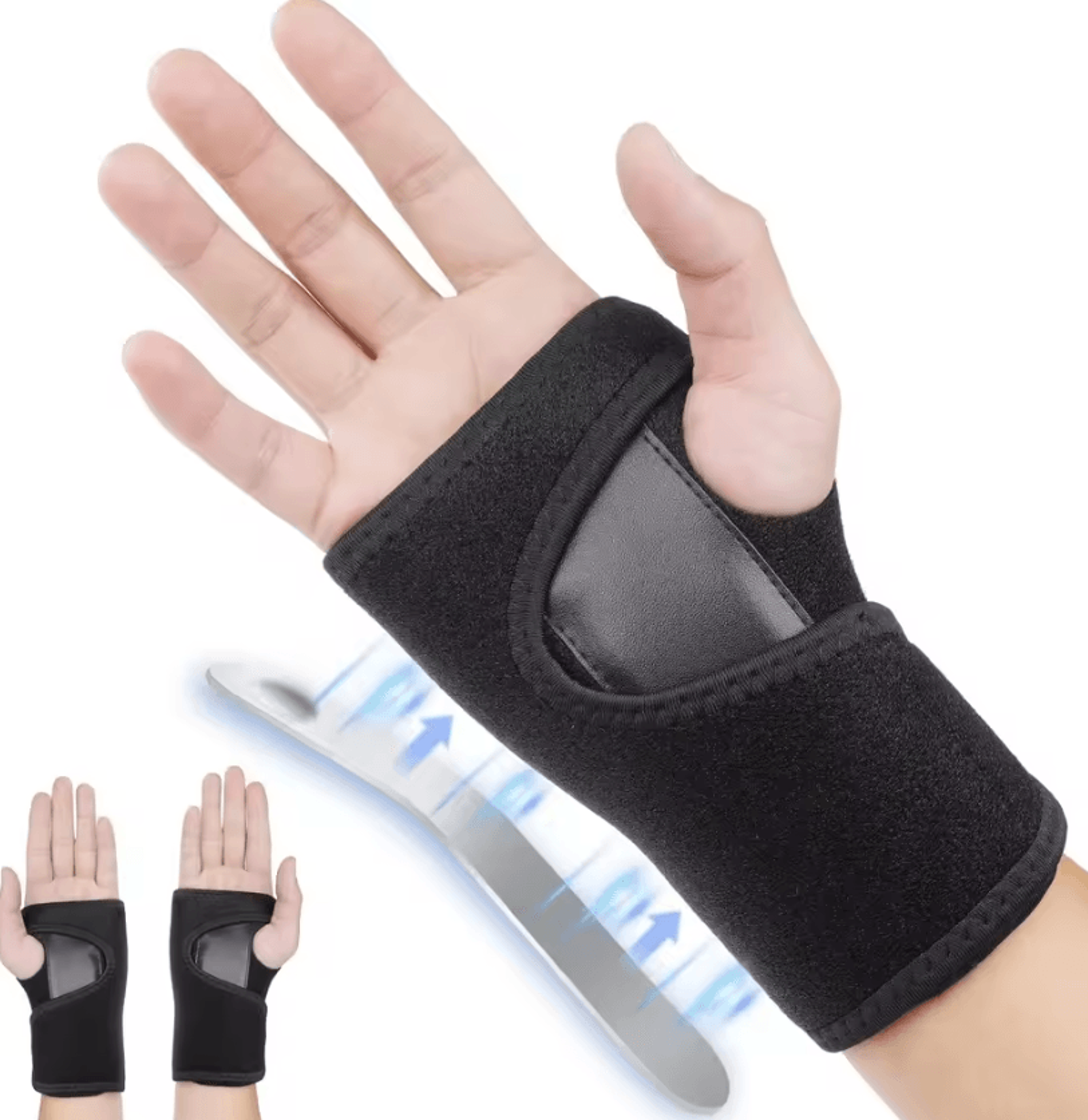 adjustable wrist splint brace for carpal tunnel, tendonitis and everyday wrist support