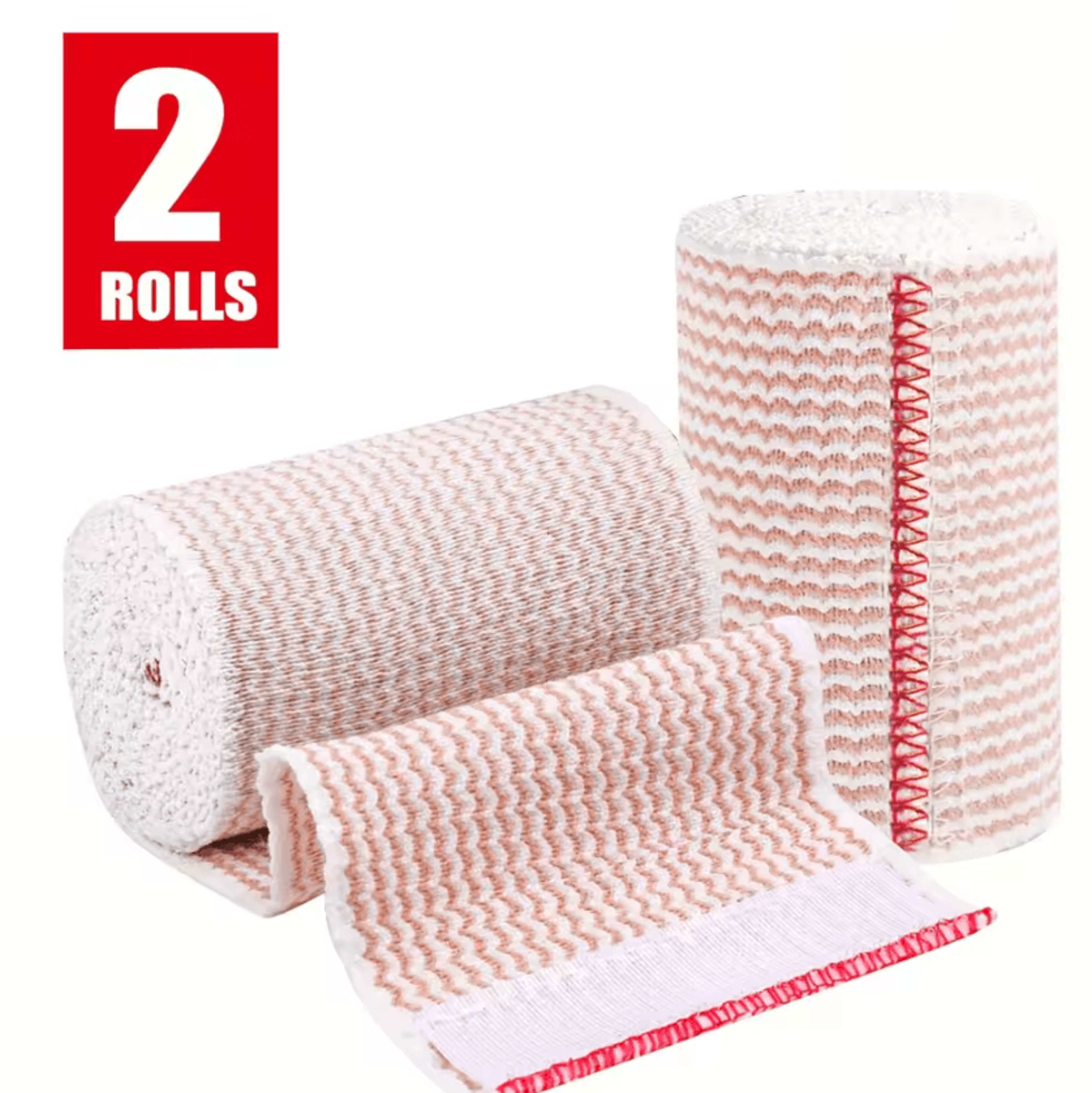 2 pack elastic bandage wrap reusable compression wrap for knees, ankles, wrists and legs