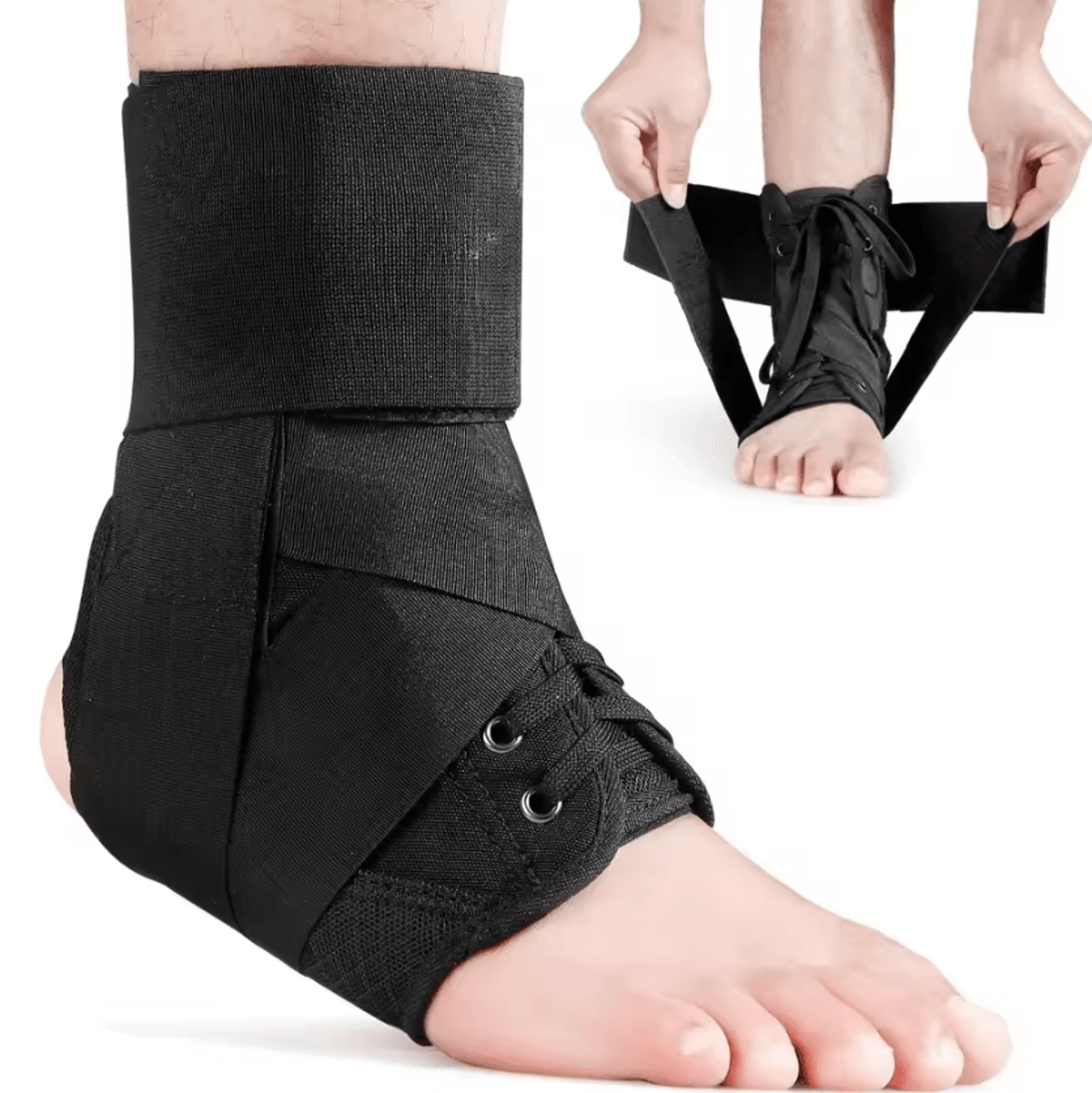 adjustable lace-up ankle brace breathable sports ankle support for men and women