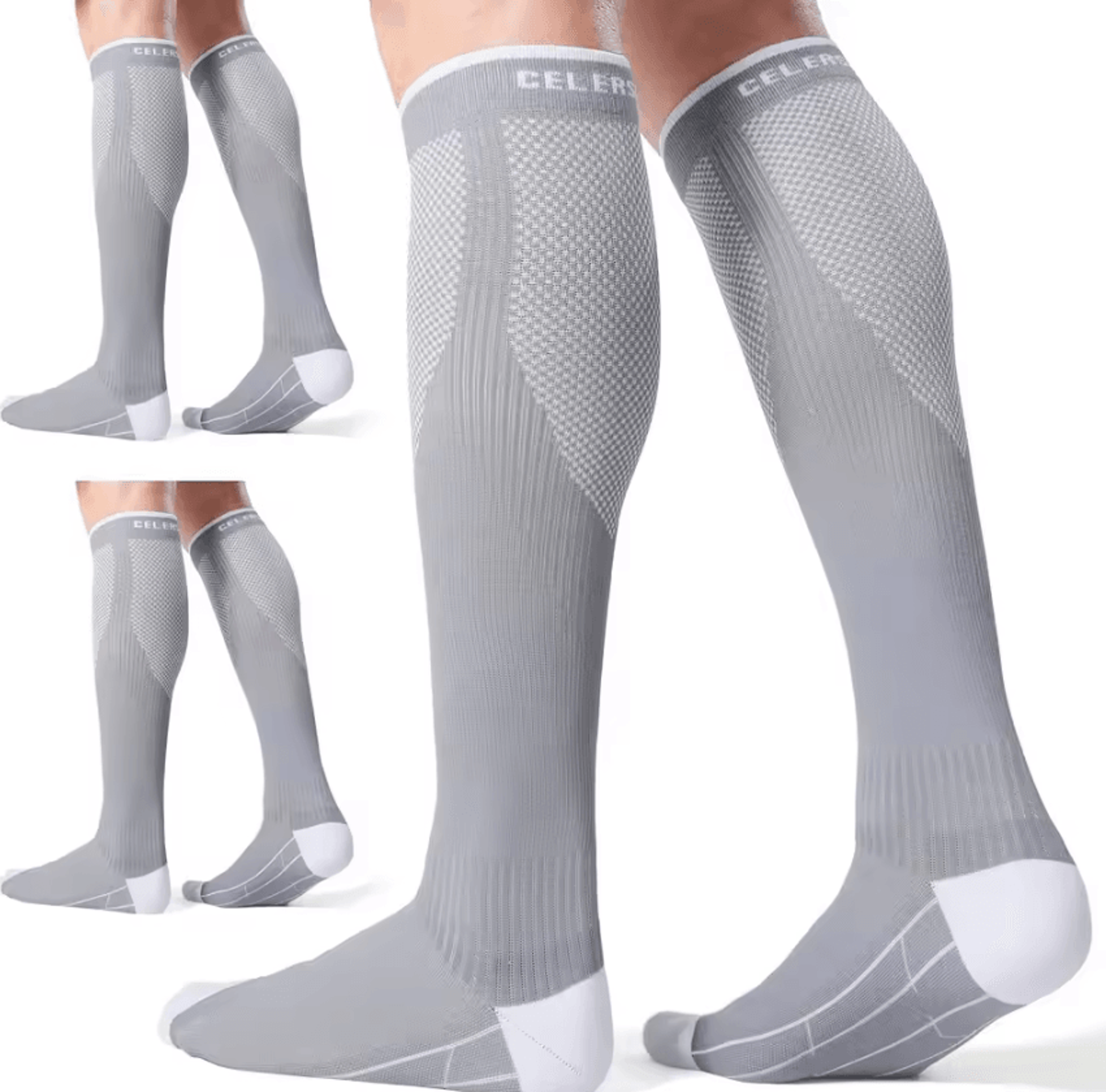 20-30 mmhg graduated compression knee high socks for men and women running, travel and everyday support