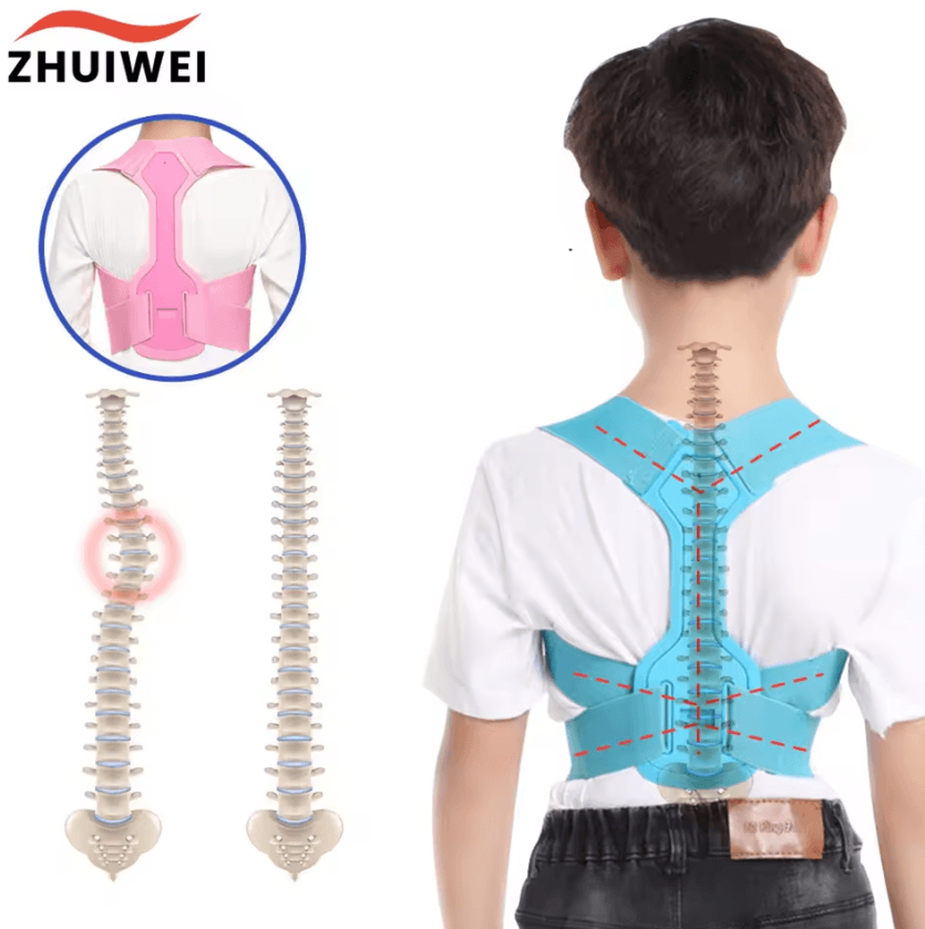 adjustable kids posture corrector back support brace for boys and girls