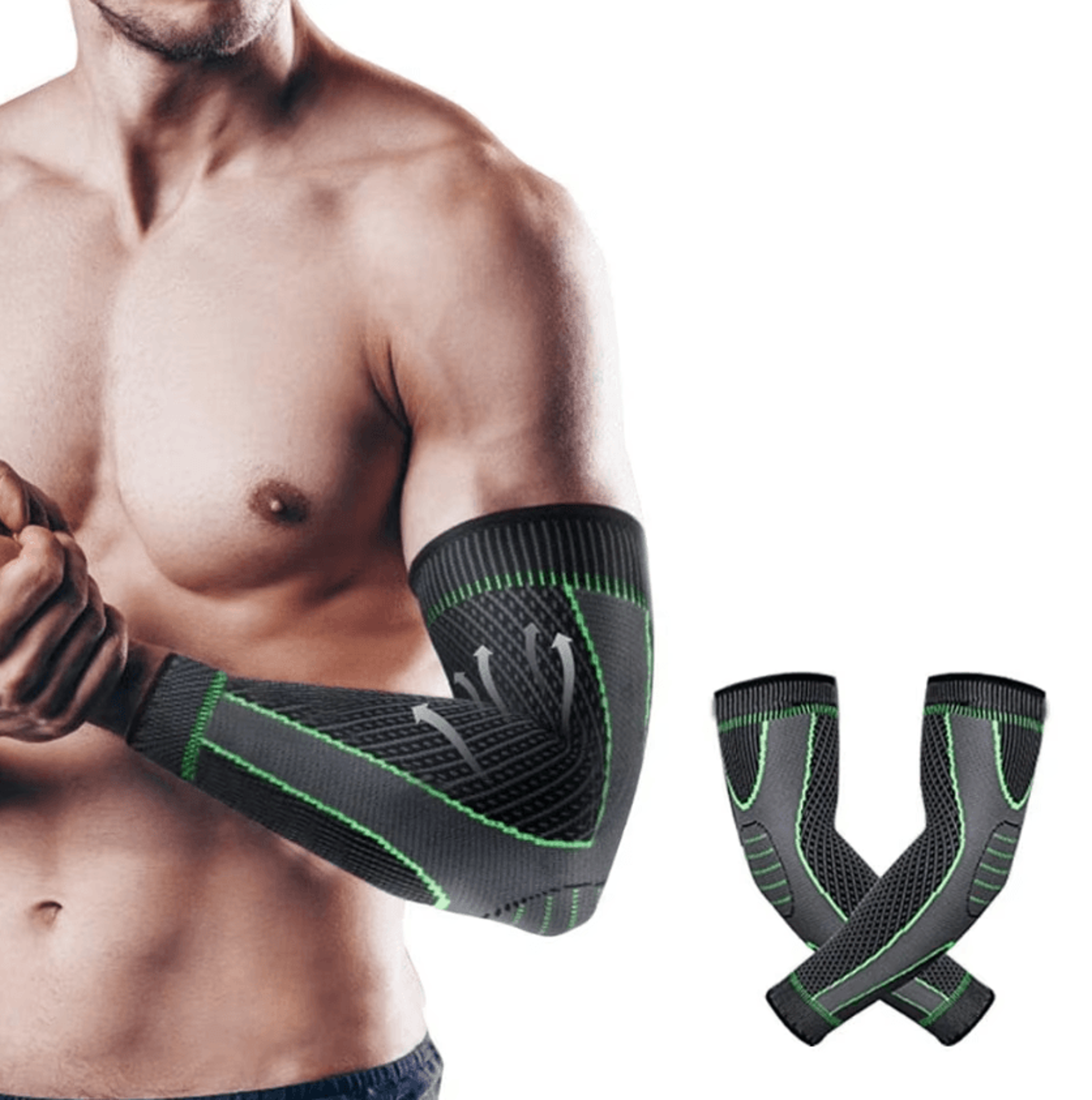 2 pack elbow compression sleeves for tennis elbow tendonitis weightlifting and sports support