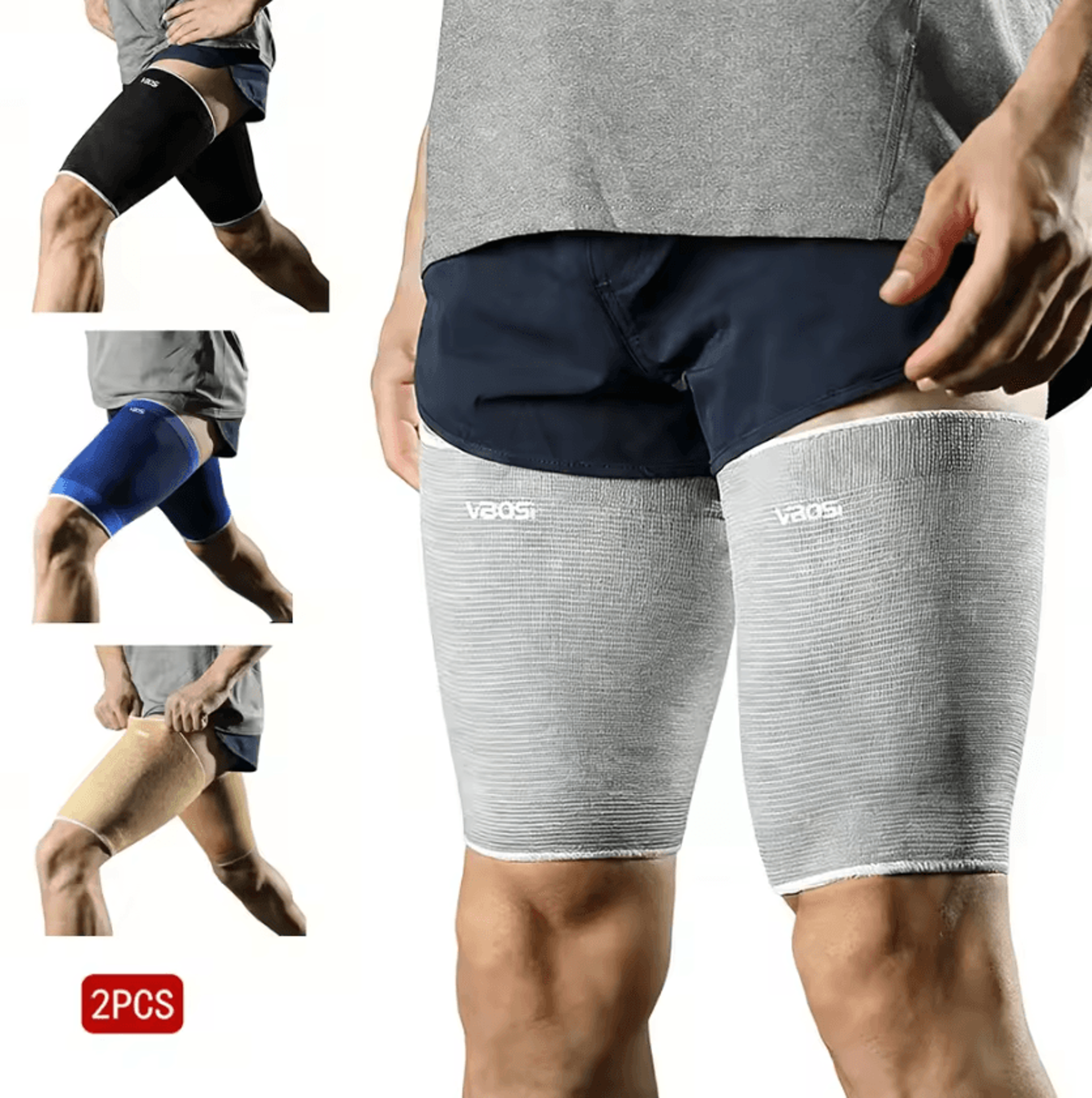 2 pack thigh compression sleeves for men and women running sports and muscle support