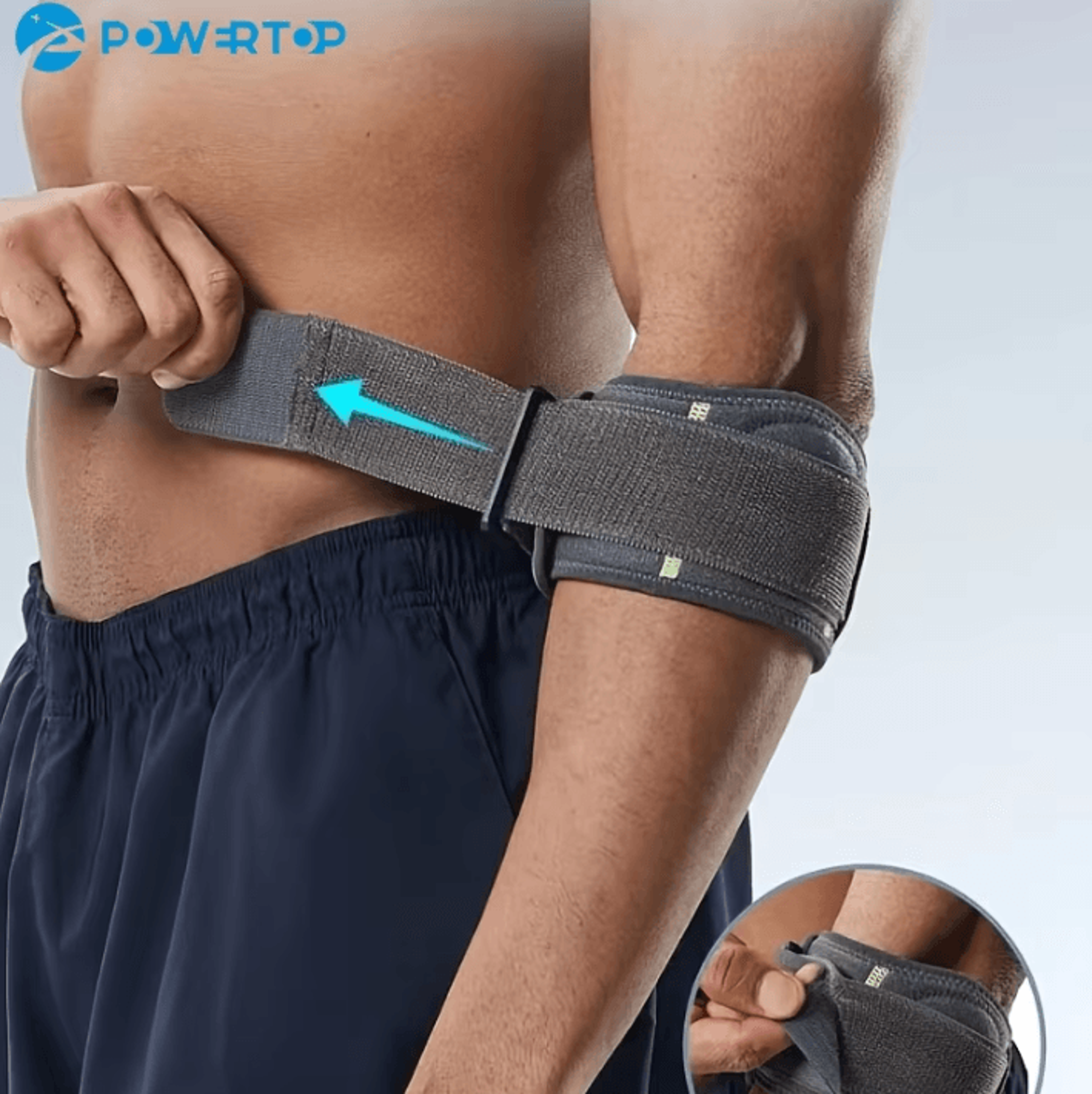 adjustable tennis elbow brace with compression strap for golfer's elbow pain relief and sports support