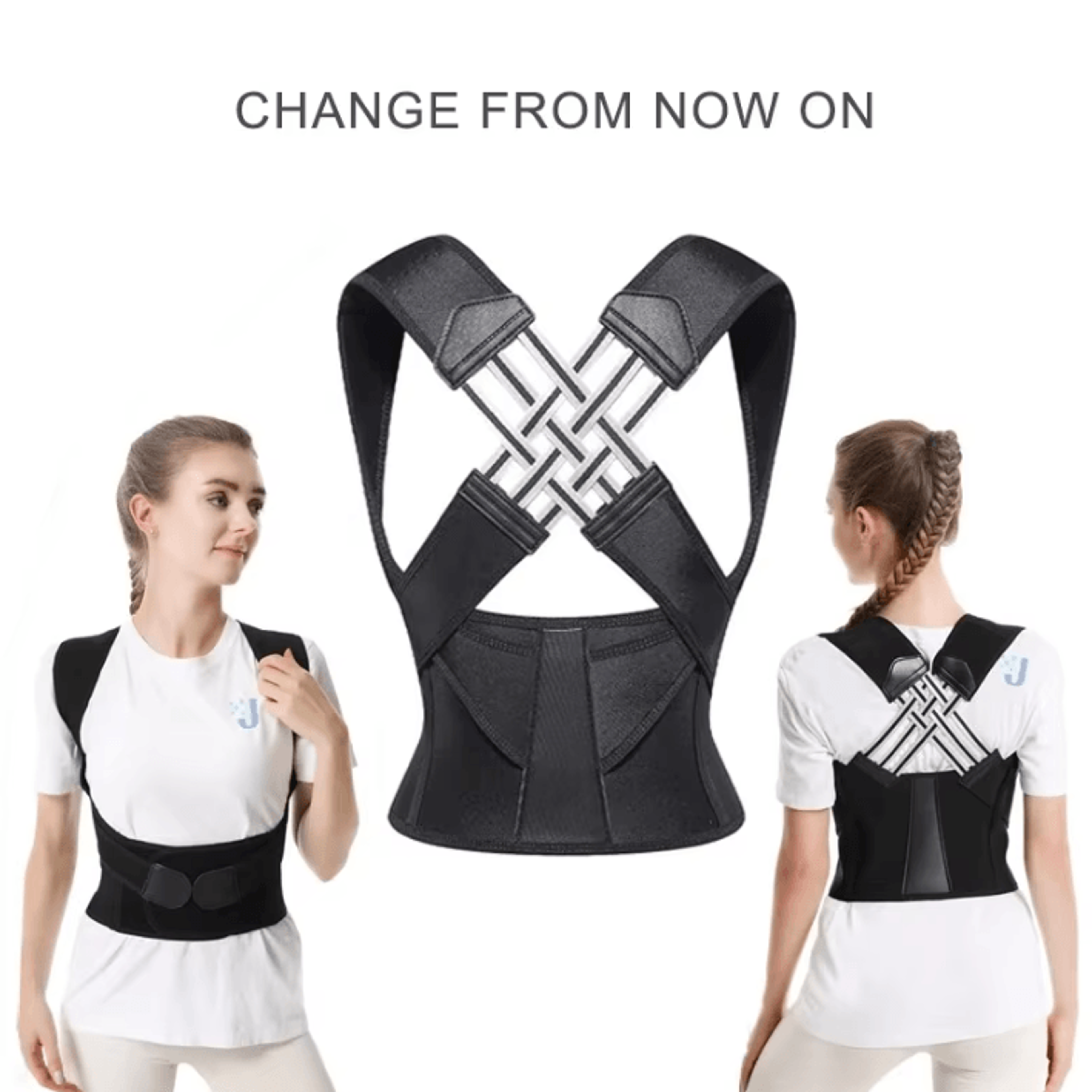 breathable posture corrector brace for women, students & kids with adjustable back and shoulder support
