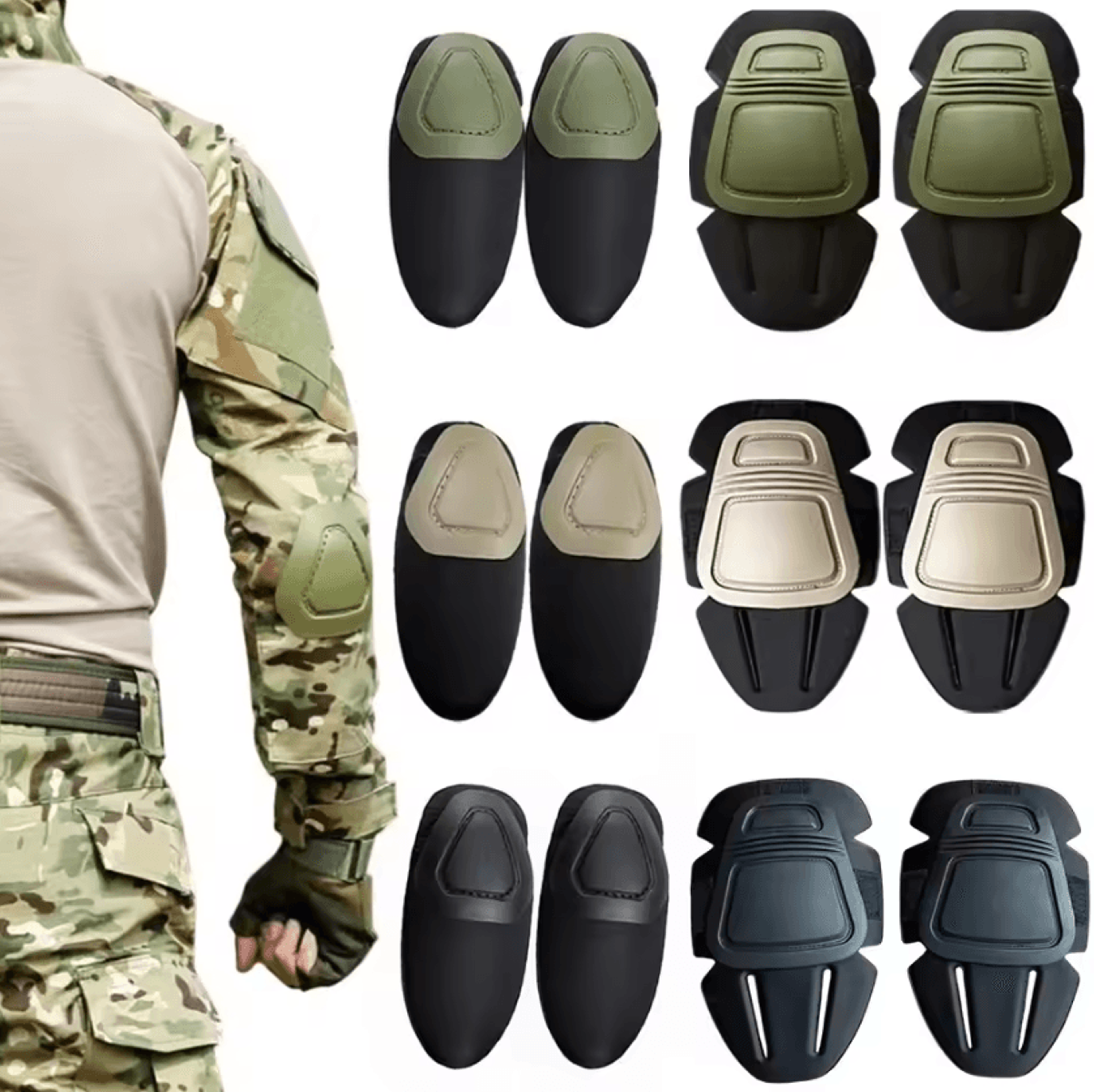 tactical knee and elbow pad inserts soft eva protective pads for hunting, airsoft, military training & outdoor sports