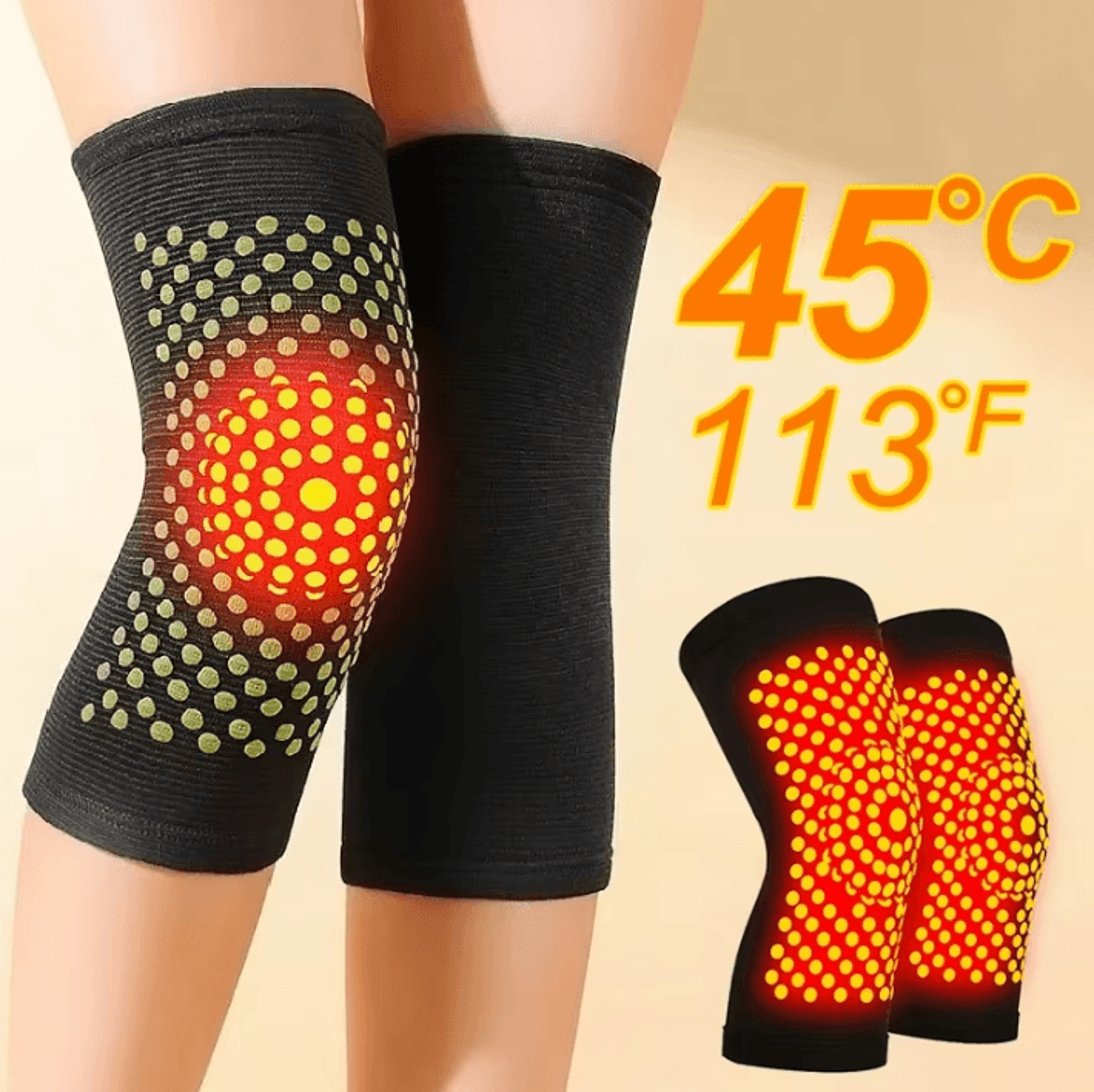 2-pack self heating knee braces tourmaline knee support sleeves for warmth, comfort & everyday wear