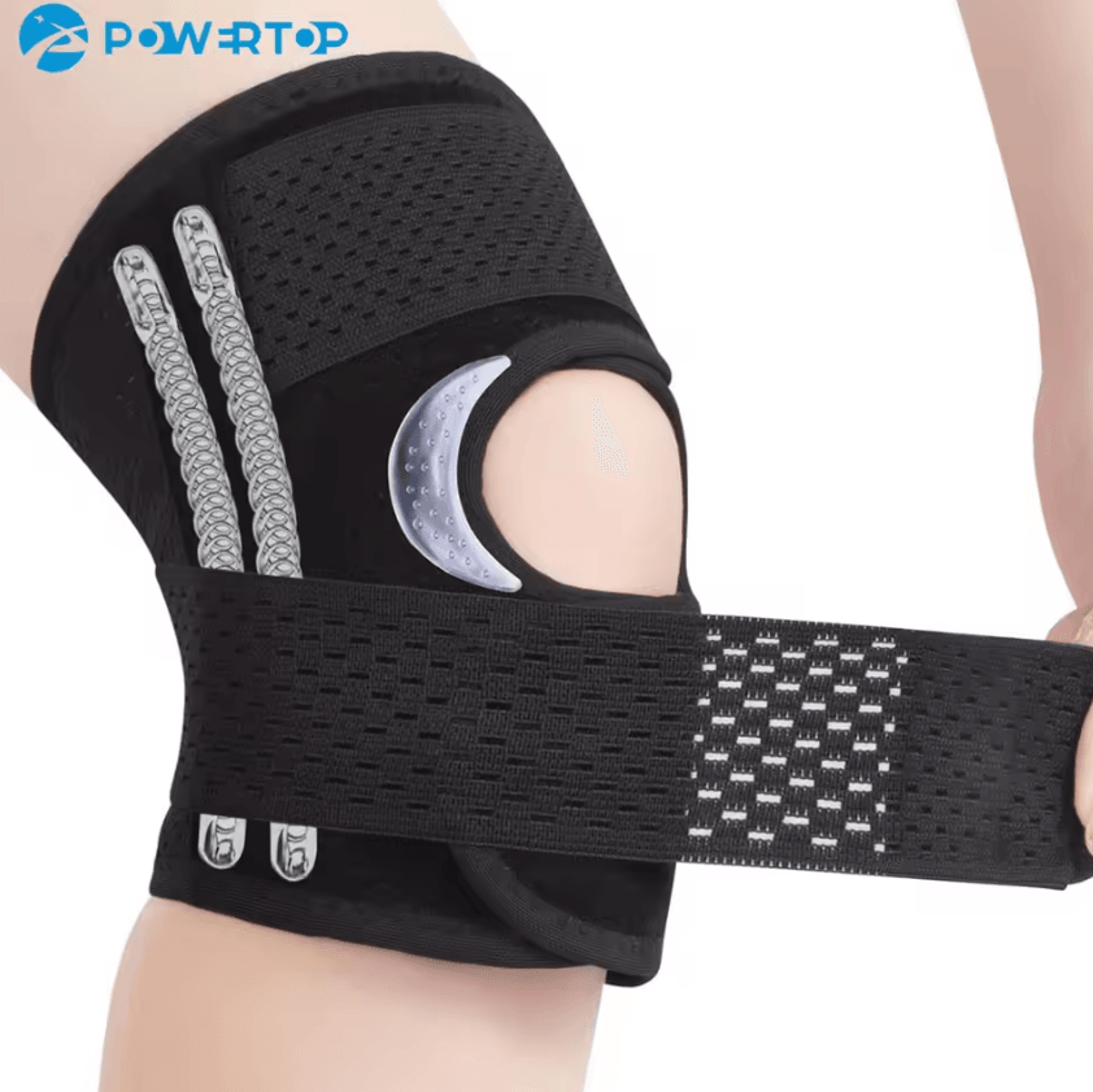 adjustable knee brace with side stabilizers breathable knee support for men & women with patella support