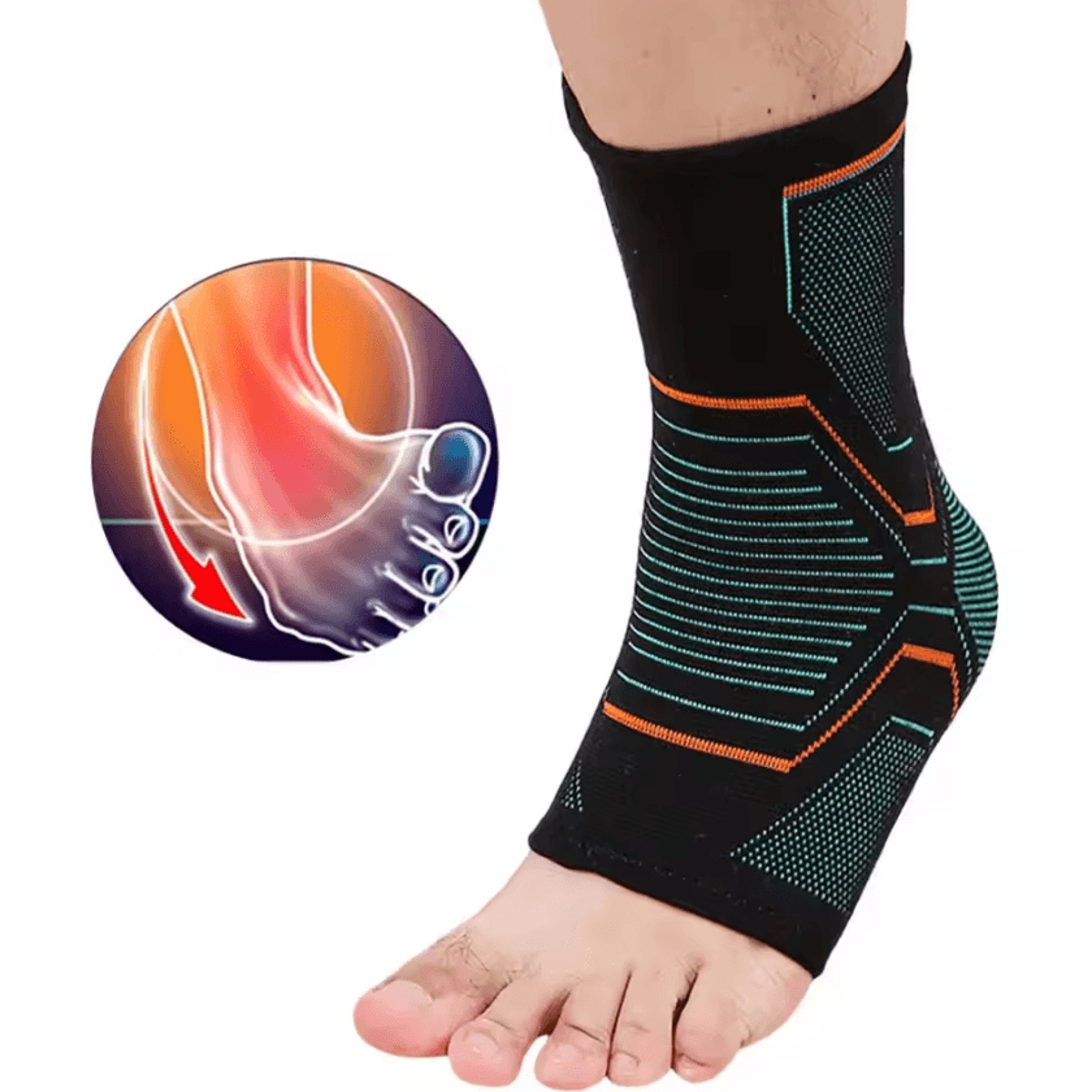 compression ankle brace sleeve with arch support for sports, everyday comfort & active lifestyles