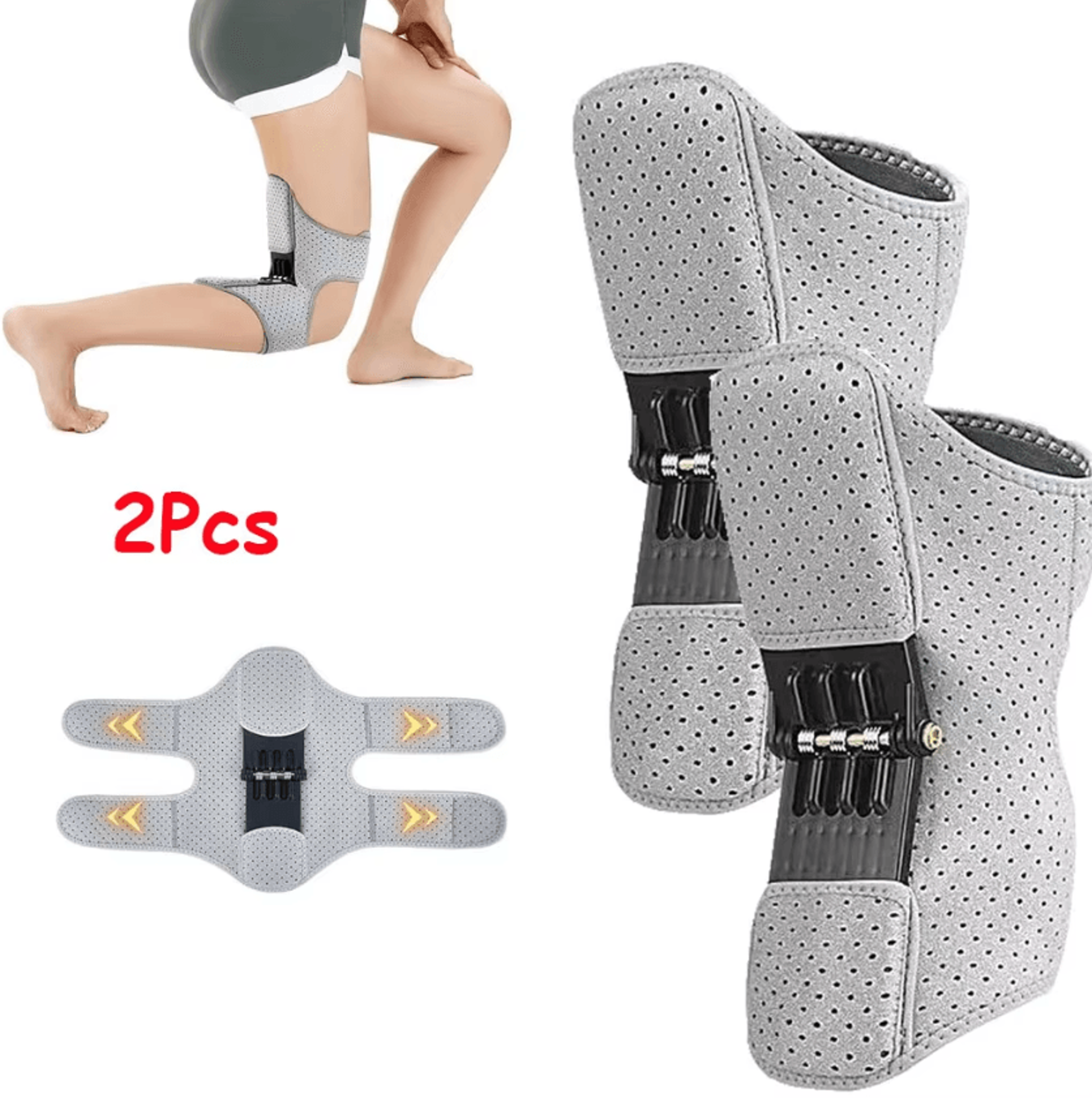 2-pack hinged knee brace with patella support and adjustable stabilizers for men & women