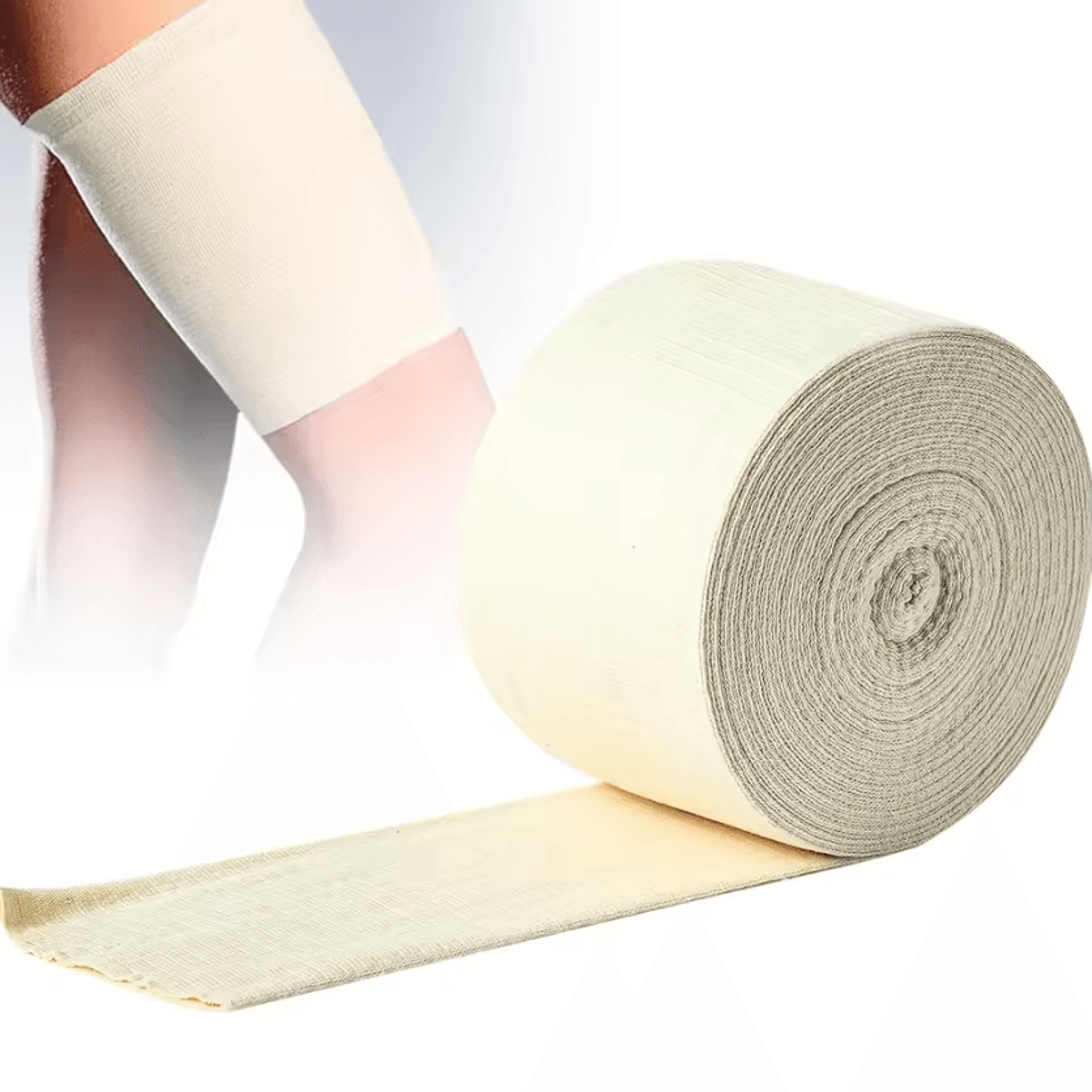 portable elastic tubular bandage roll cut-to-fit compression bandage for arms, legs, hands & feet