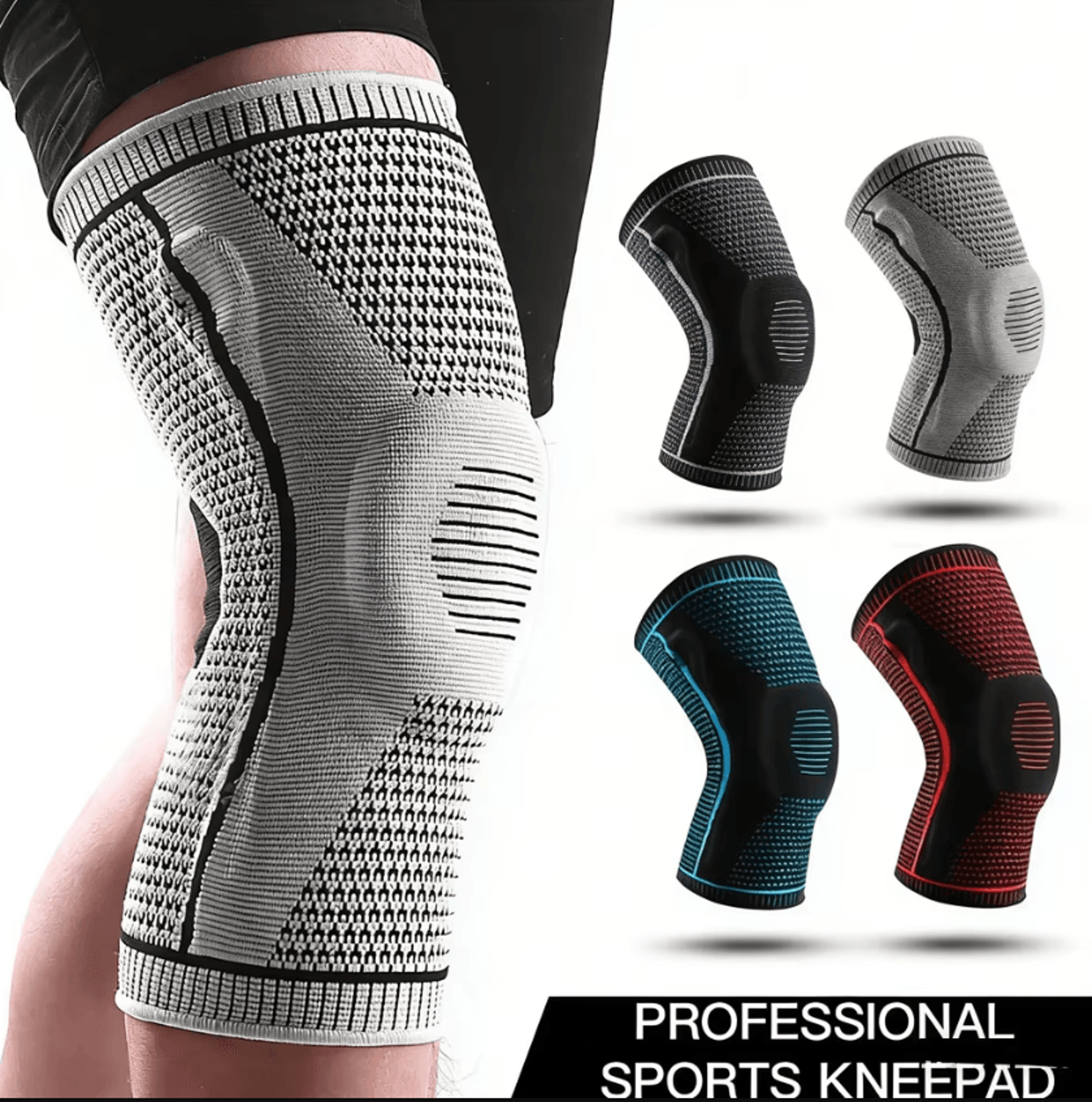 adjustable silicone patella knee strap compression knee brace for running, sports & everyday support