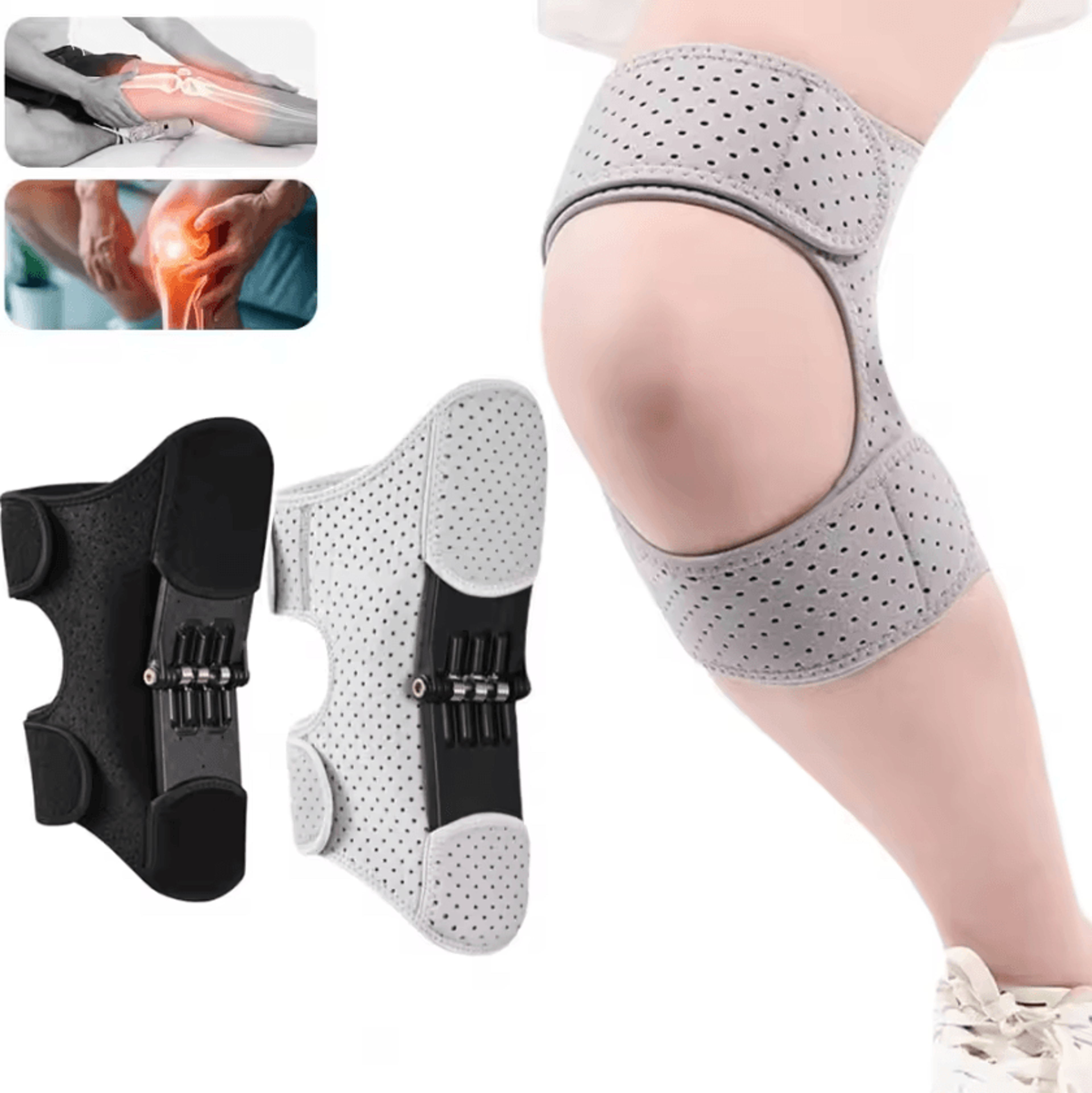 ergonomic knee stabilizer brace with spring support adjustable knee joint support pad