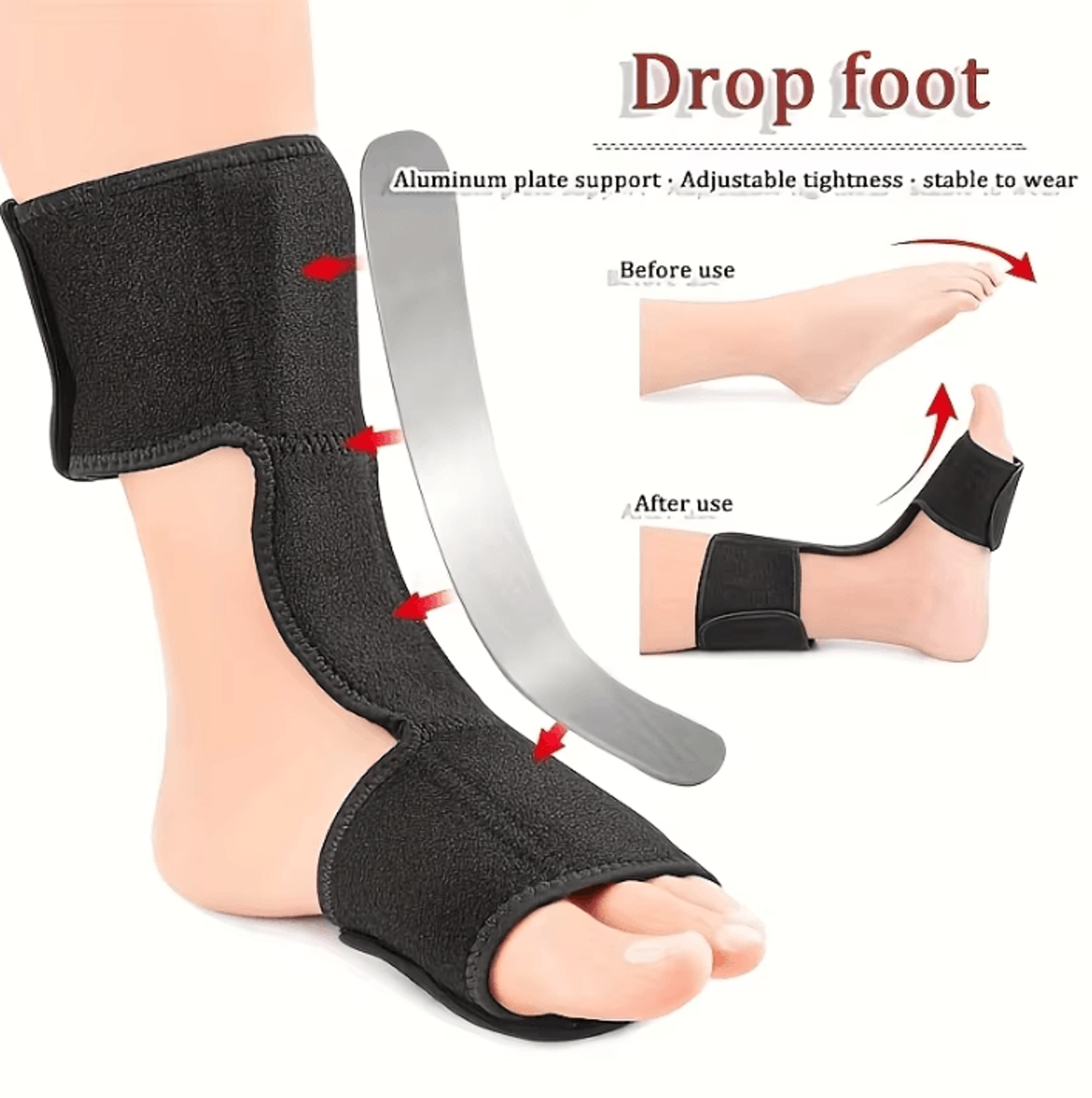 adjustable plantar fasciitis night splint foot drop brace with ankle & arch support