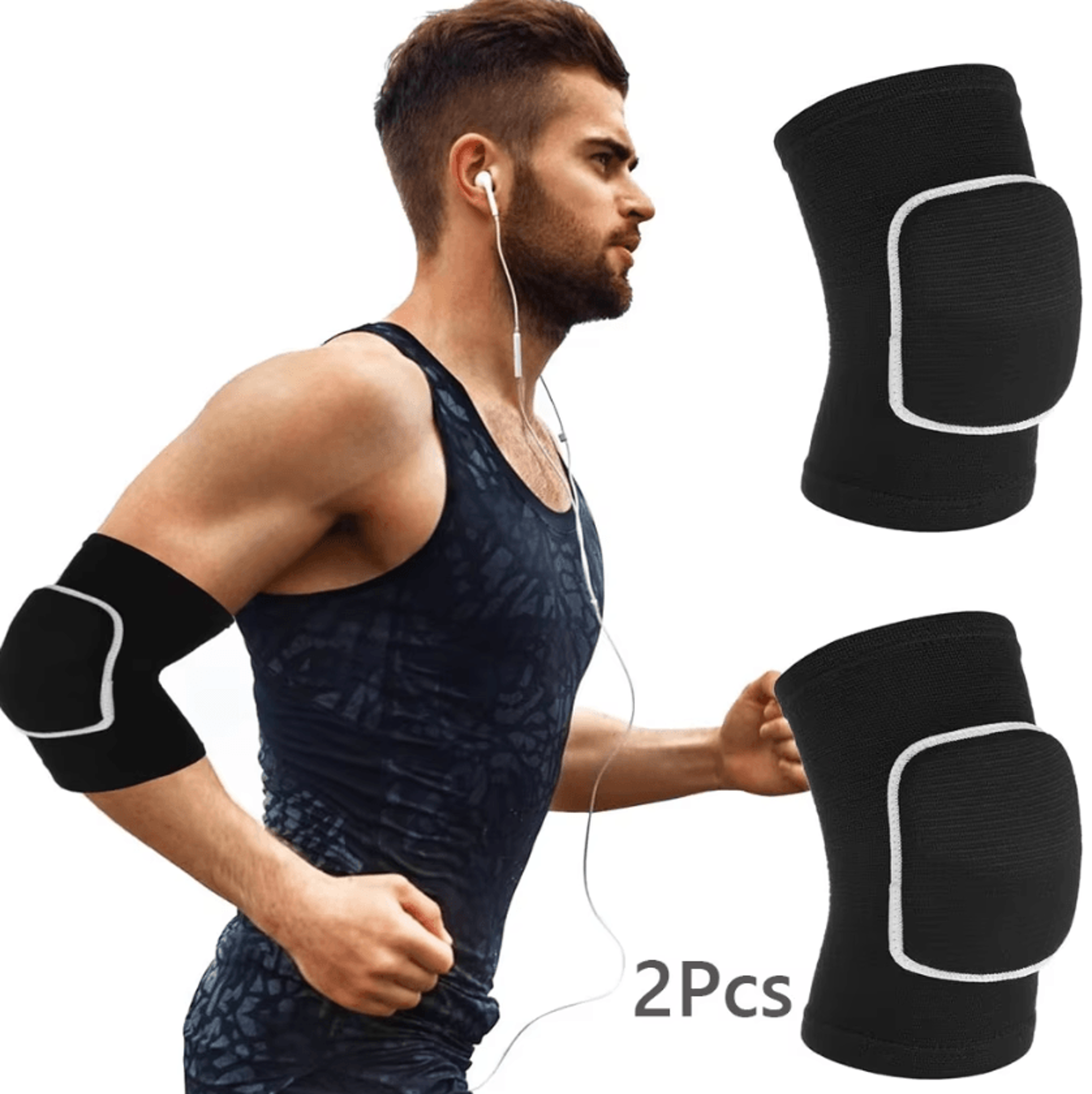 2-pack padded elbow pads – breathable sports elbow sleeves with thick sponge cushion for basketball, volleyball & more