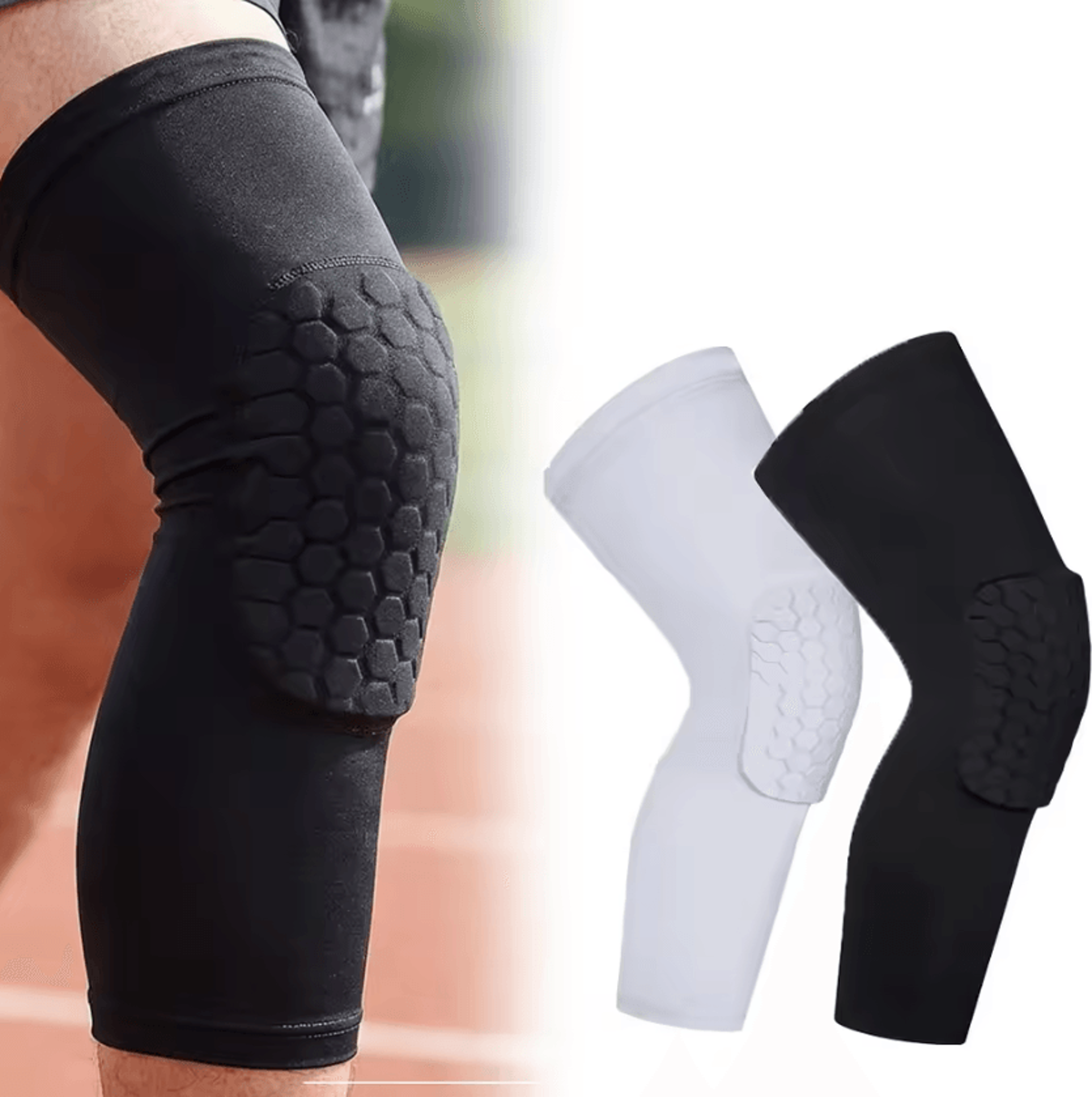 basketball knee compression sleeve with eva honeycomb padding – protective knee pad sleeve for men & women