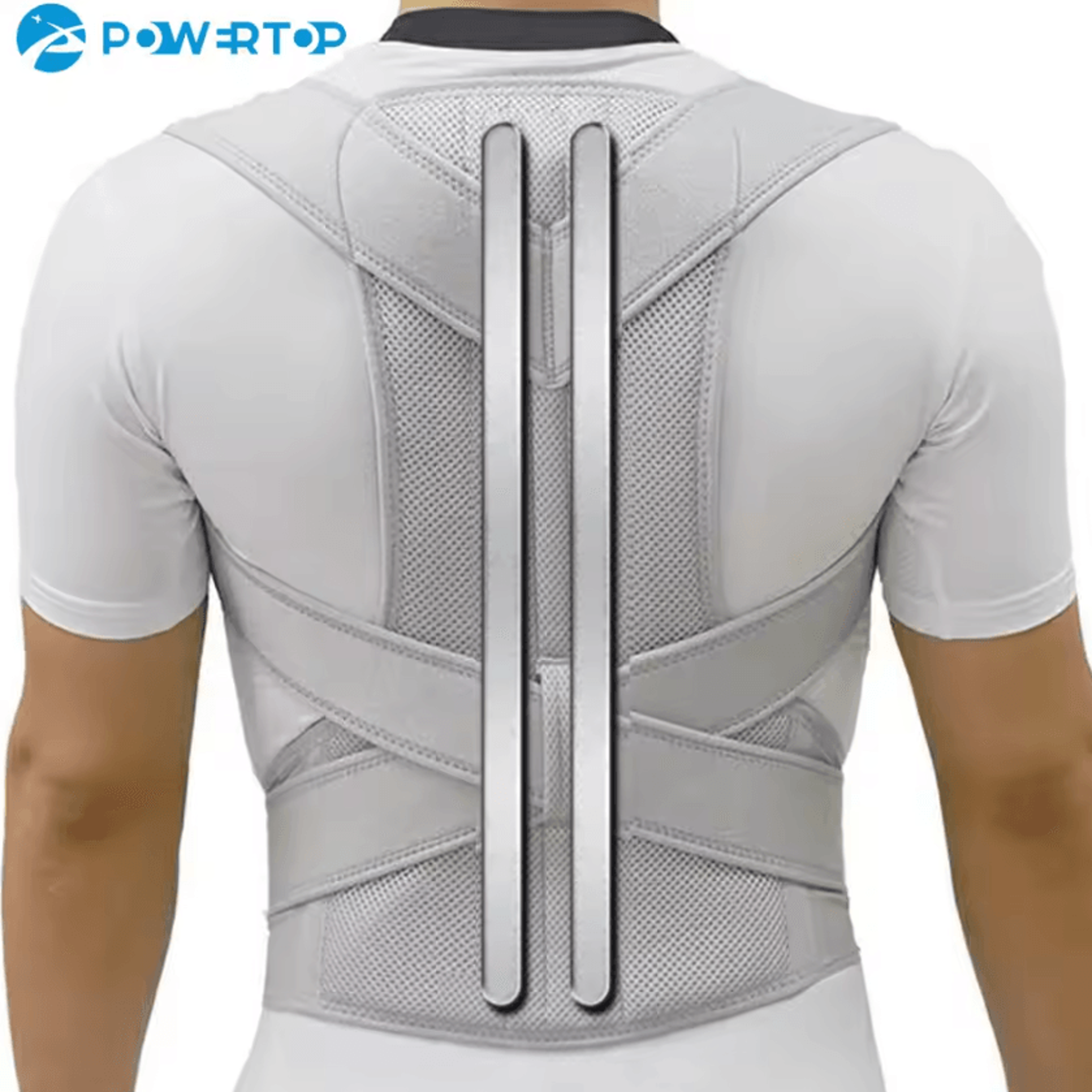 posture corrector back brace with alloy support bars – adjustable scoliosis support brace for spine & shoulder alignment