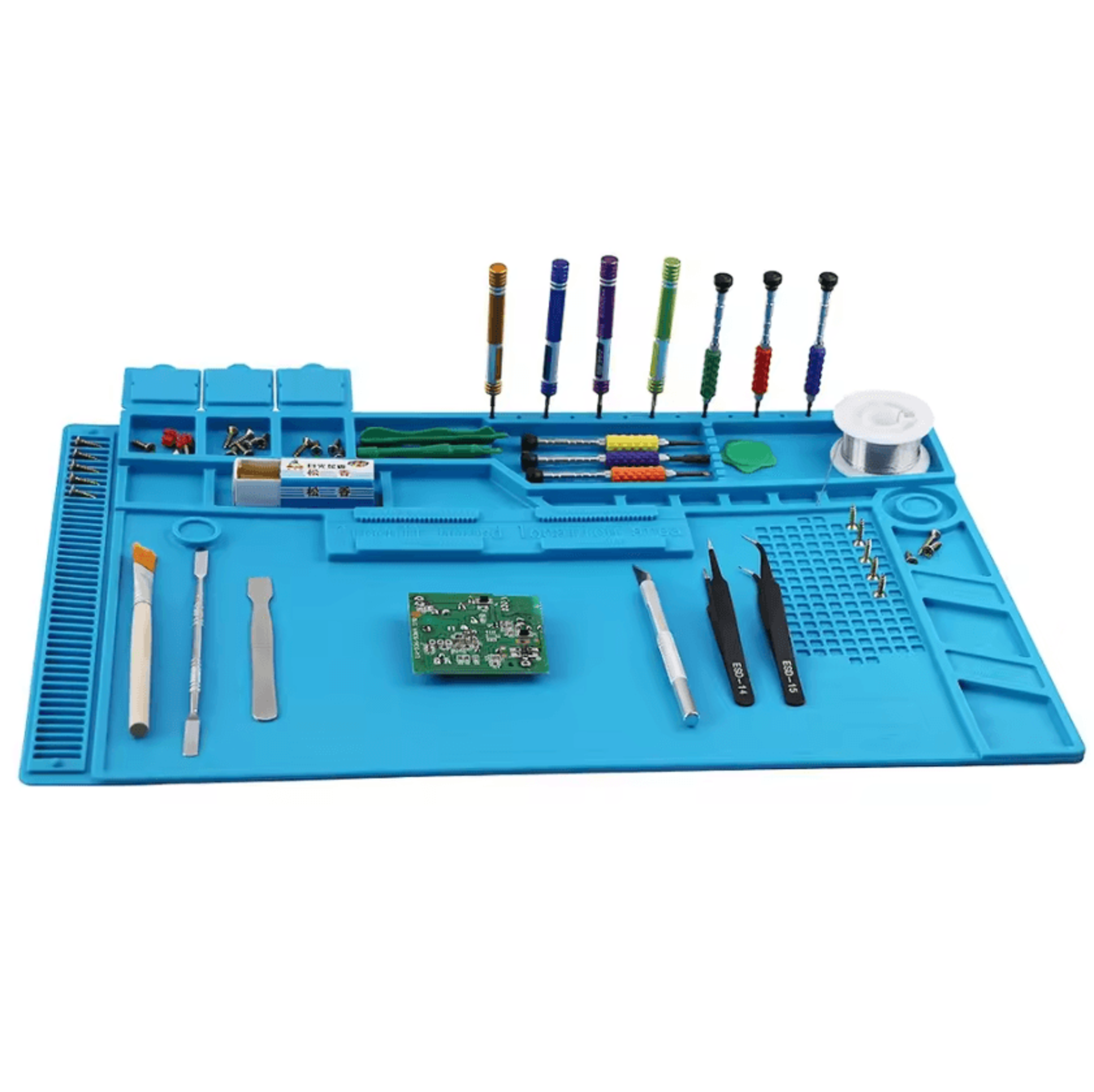 silicone soldering mat – anti-static magnetic repair work mat for phone, laptop & electronics repair