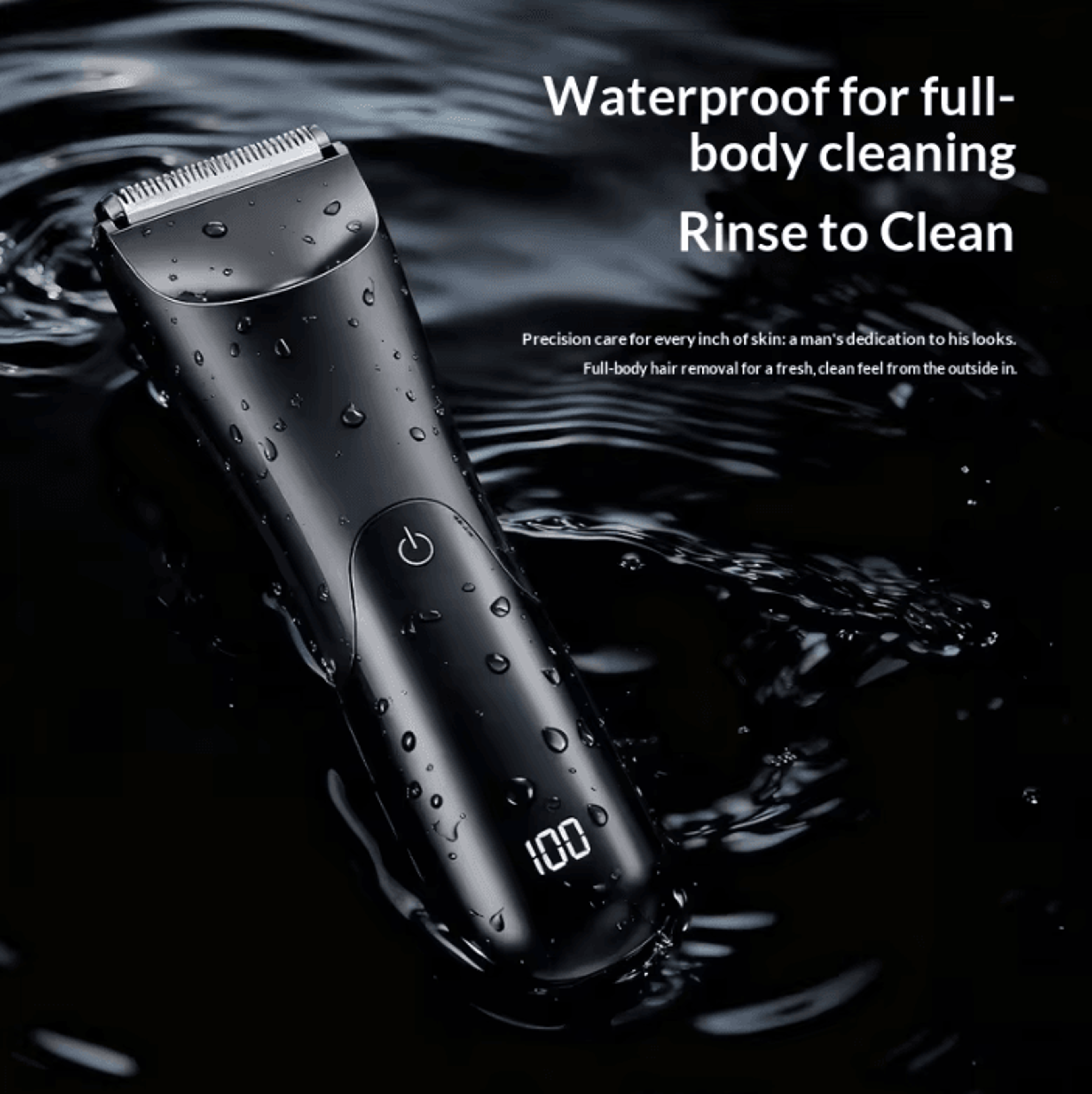 waterproof electric body groomer for men with ceramic blade trimmer