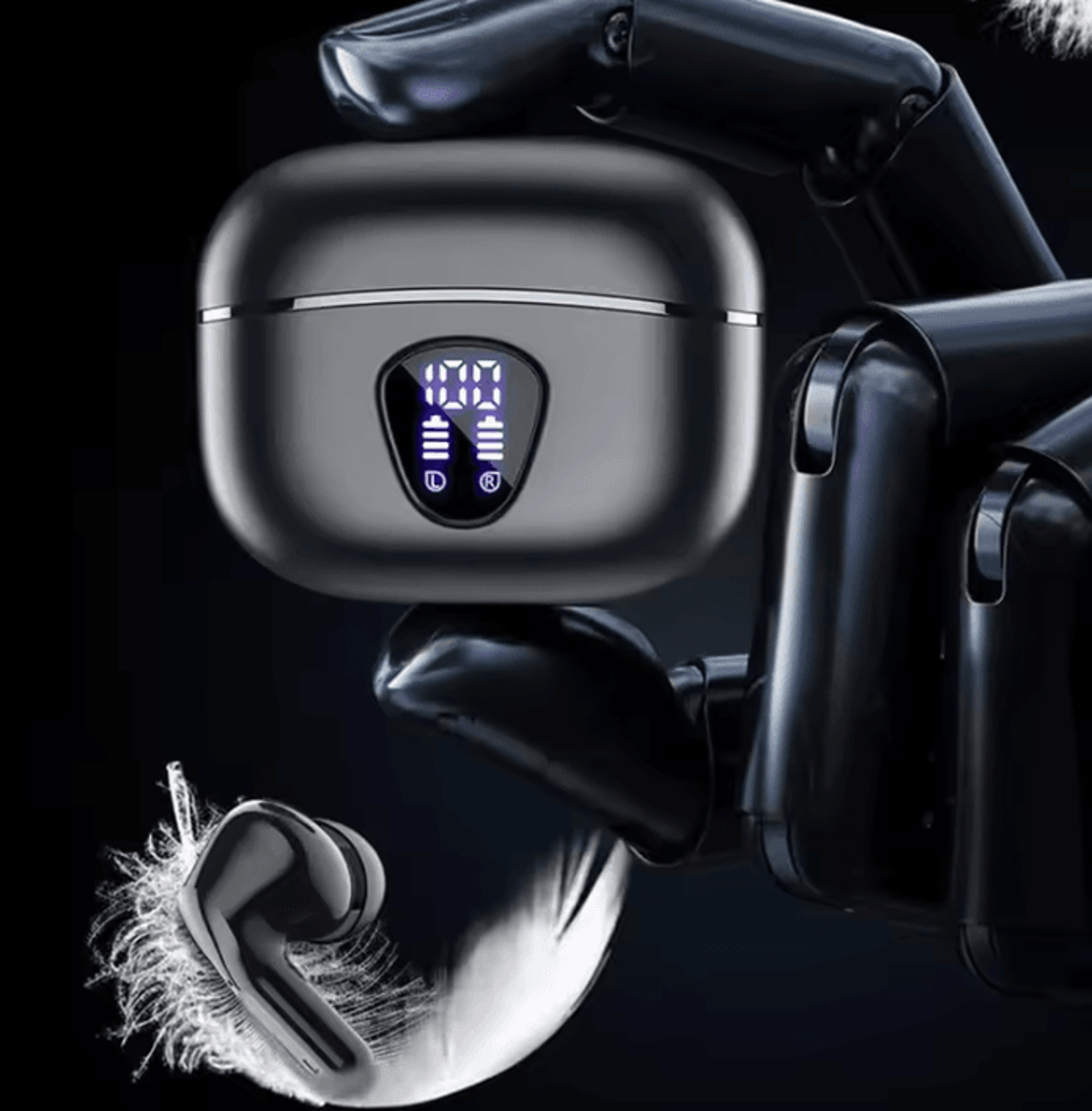 uyuxio bt 5.4 wireless earbuds with noise cancelling and led display