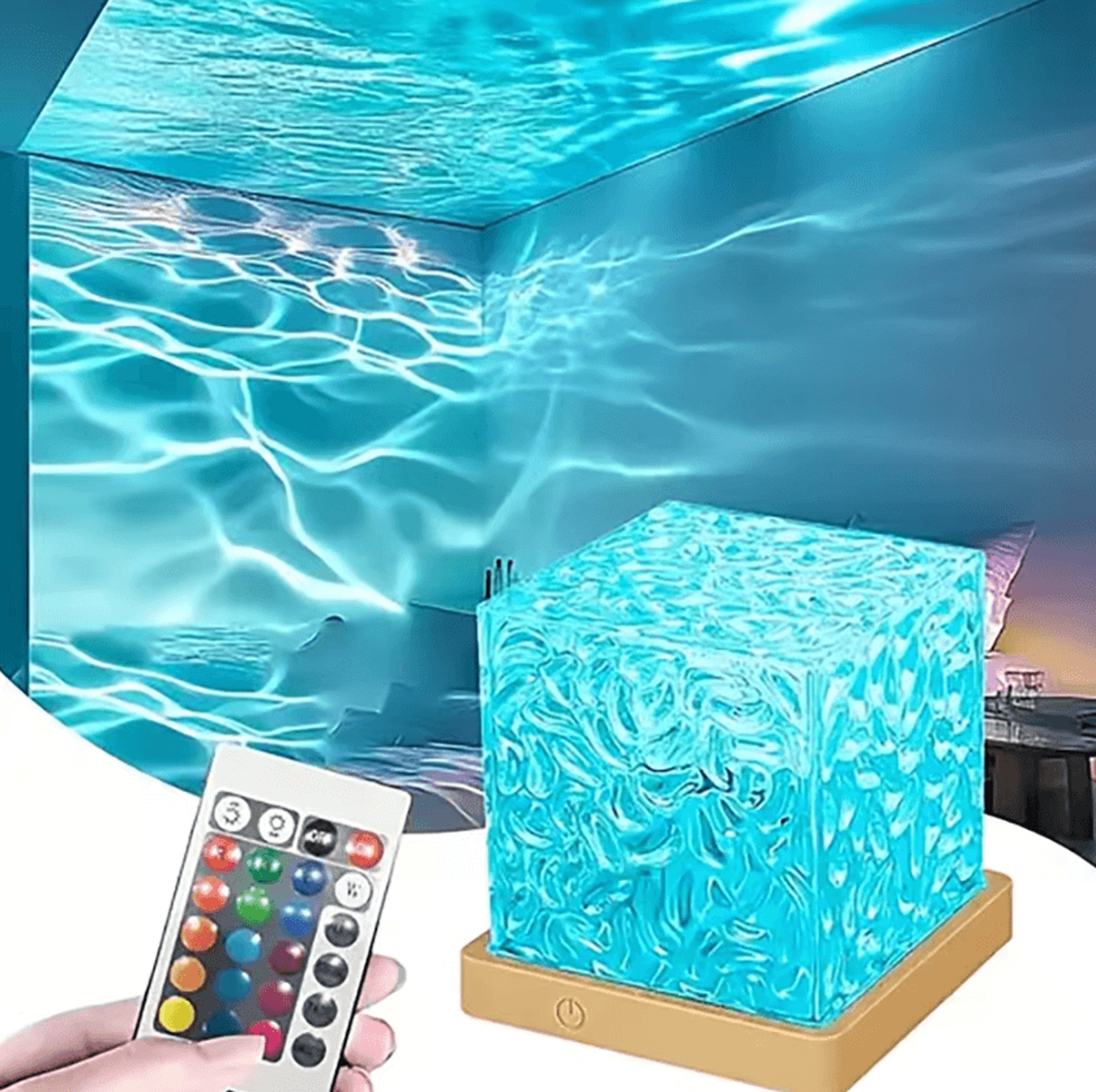 ocean wave aurora projector light with 16 colors and remote control