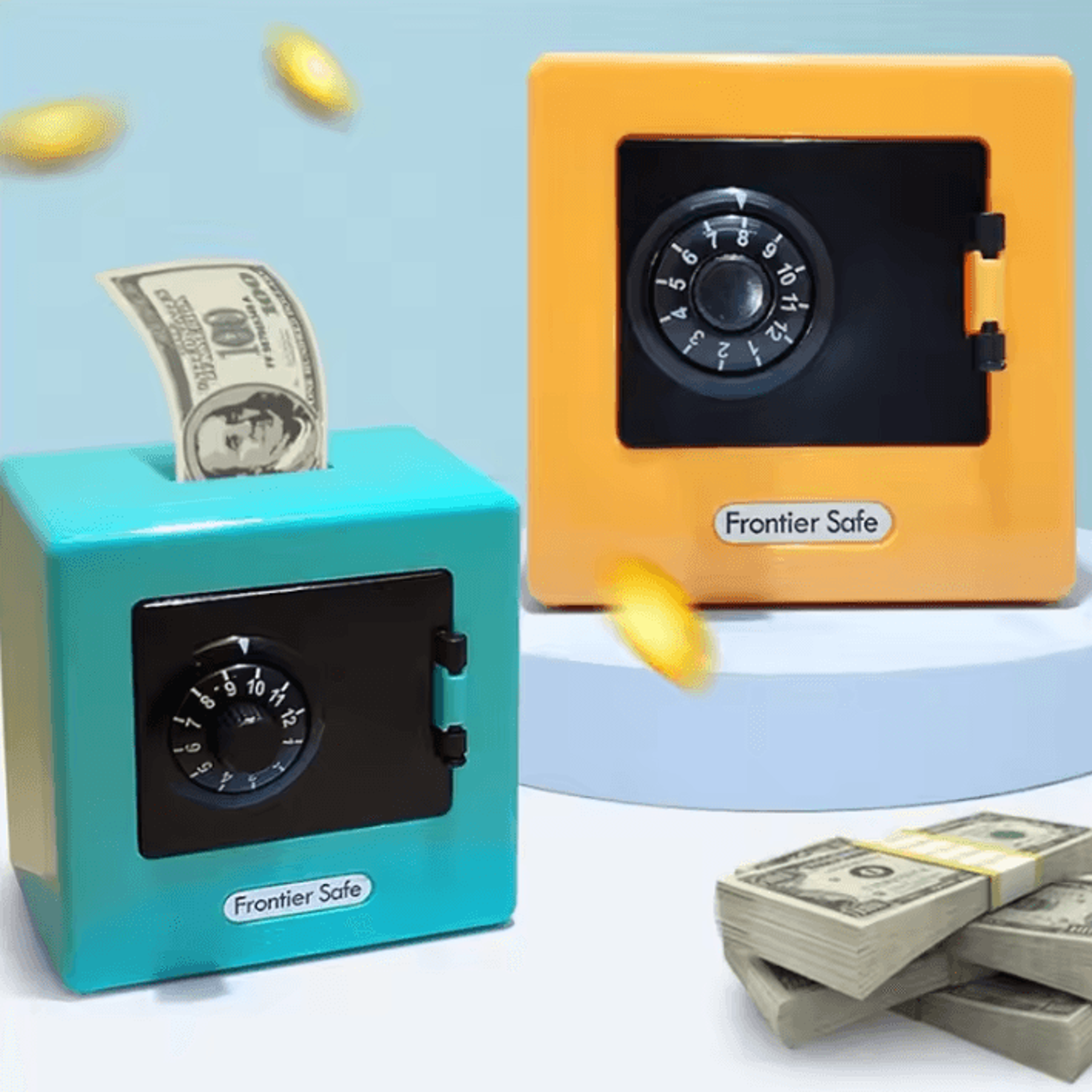 mini atm piggy bank with password lock and automatic banknote deposit