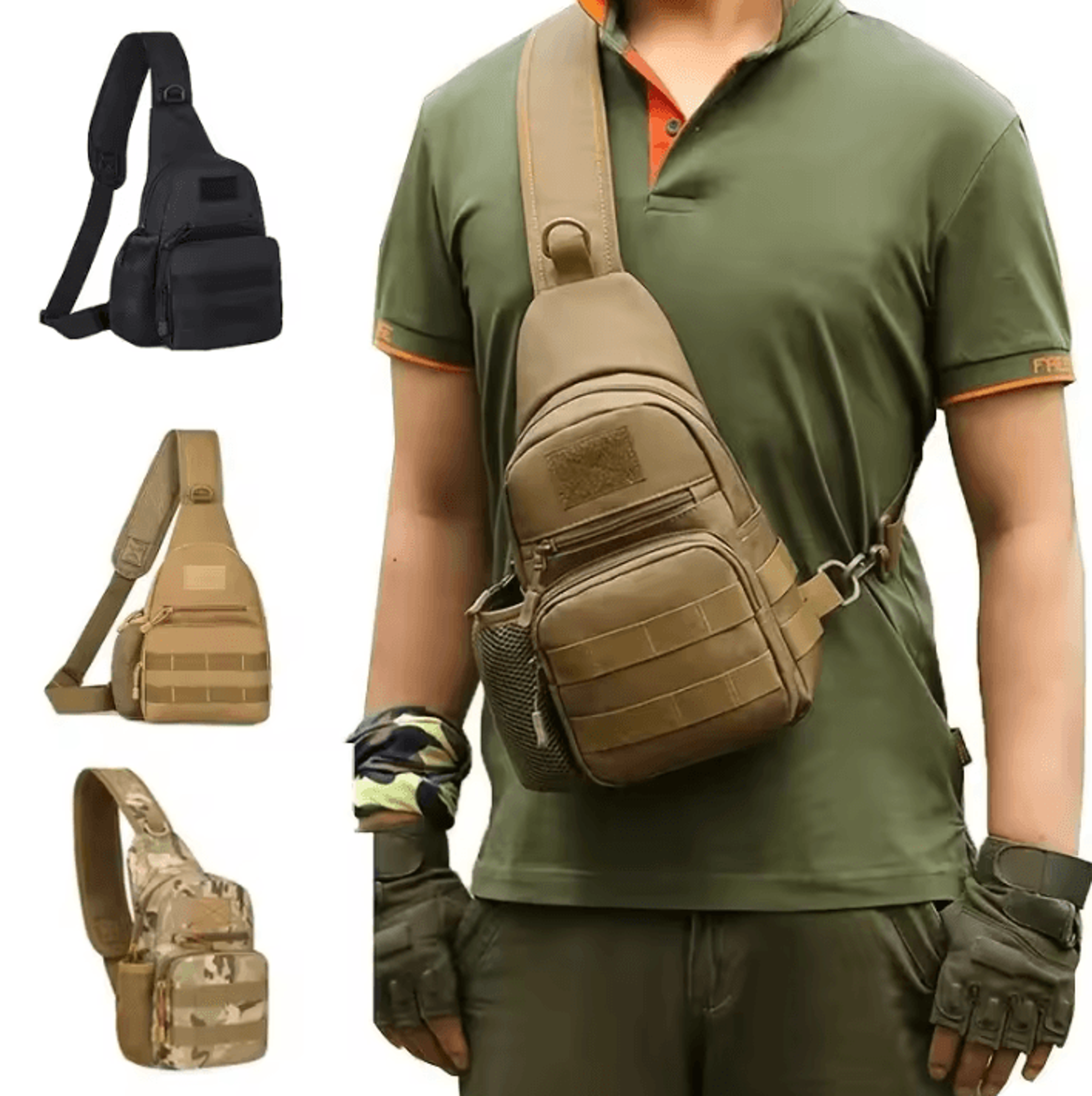 tactical shoulder sling bag molle hiking chest backpack for camping travel and outdoor adventures