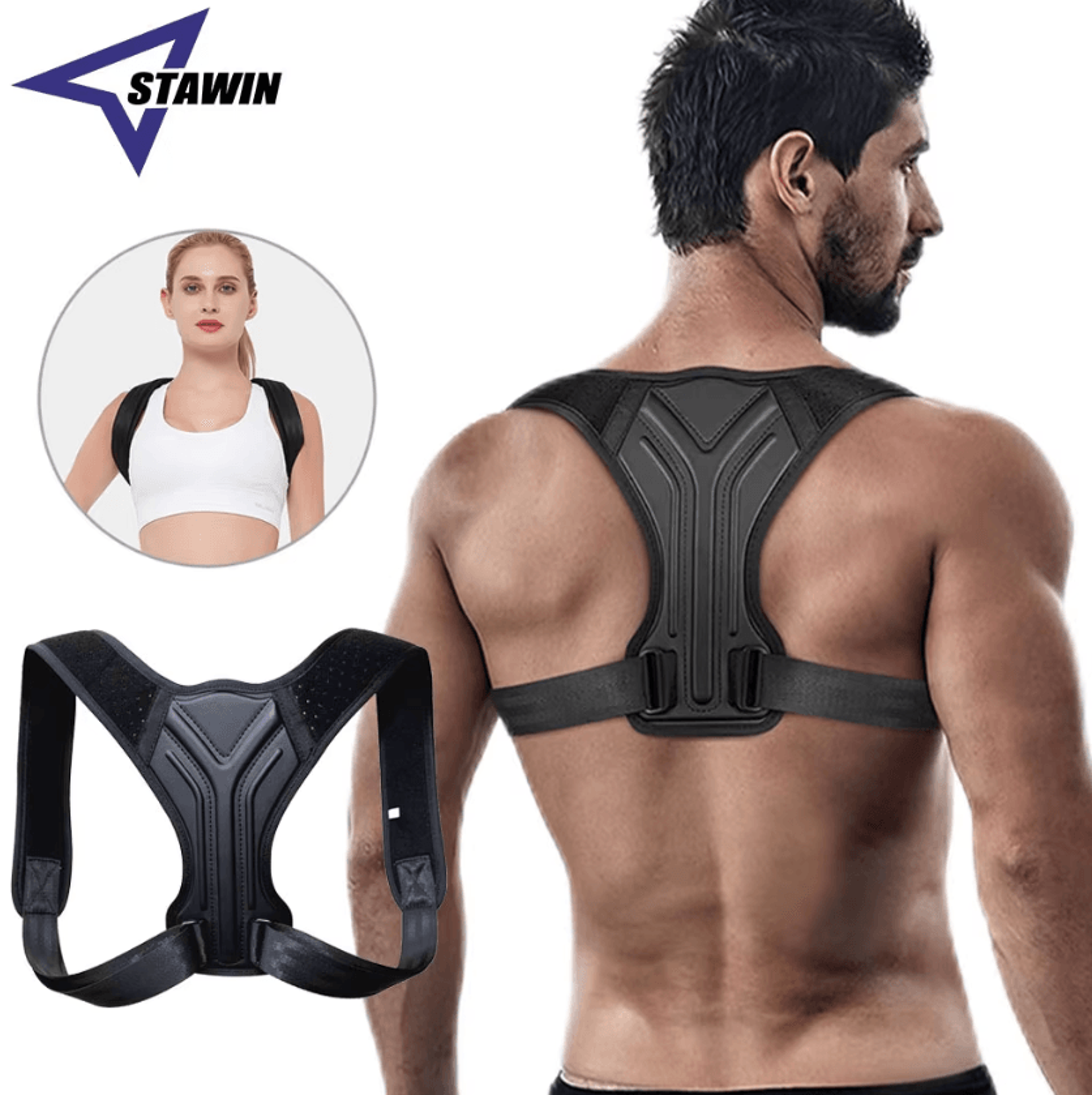 adjustable back shoulder posture corrector brace for clavicle neck and upper back support