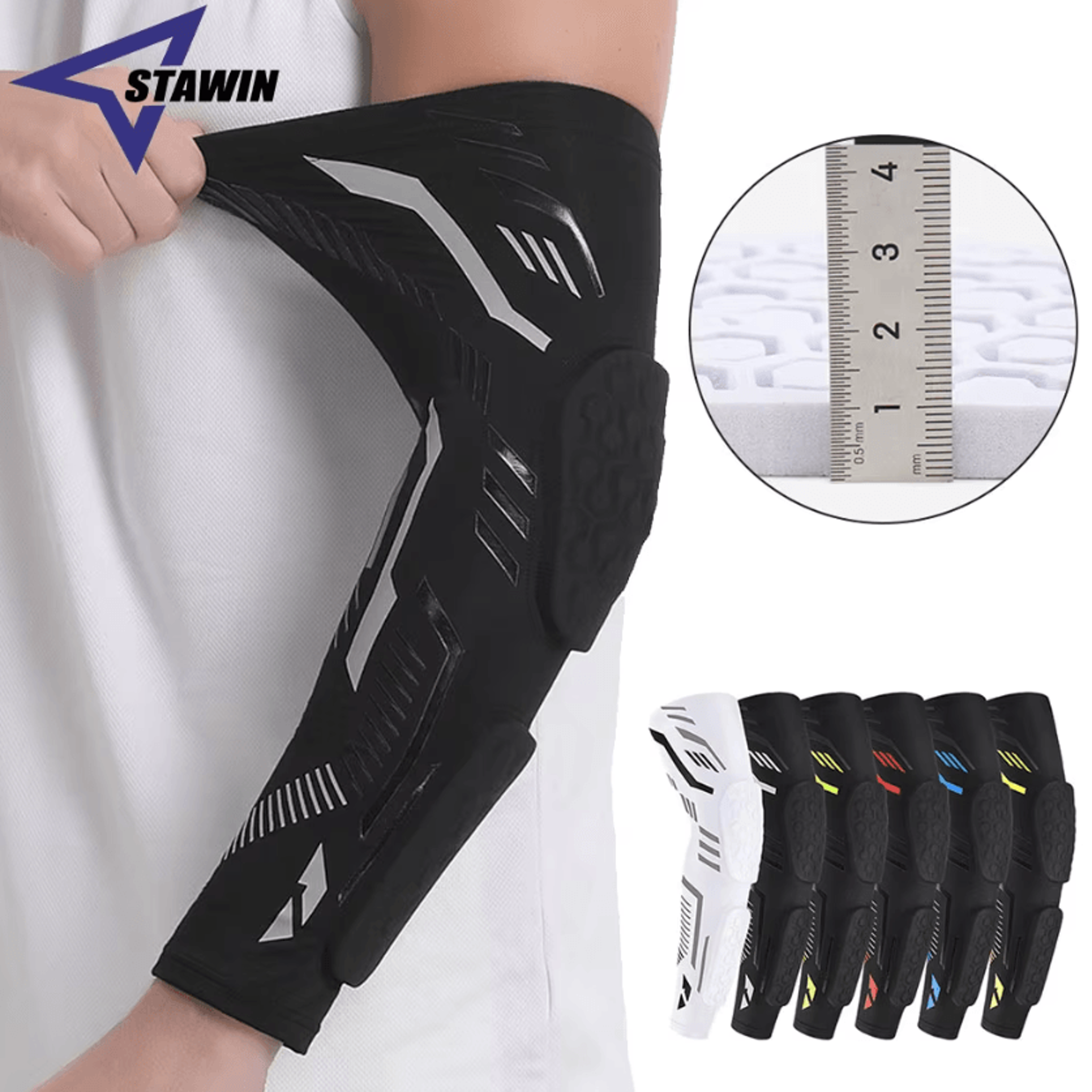 sports padded compression arm sleeve with elbow pad for basketball volleyball football and fitness
