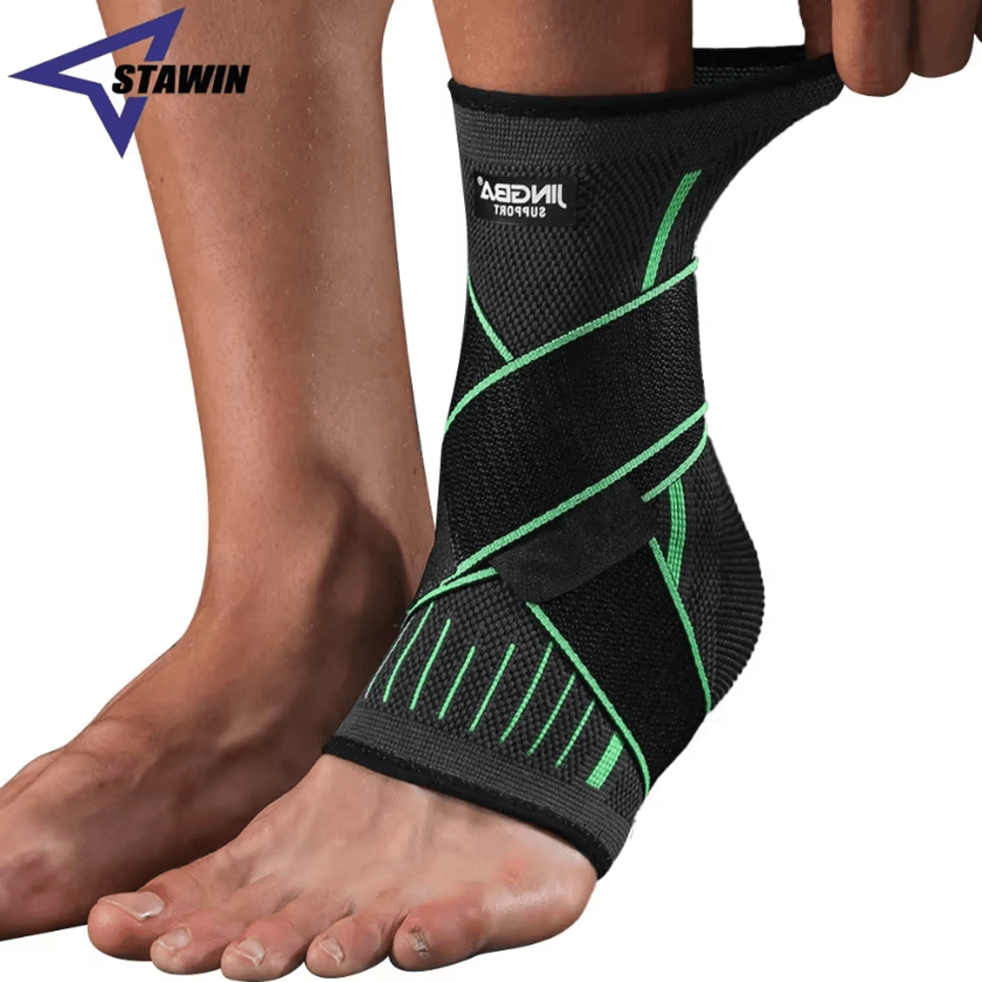 adjustable ankle compression brace with support strap for running and daily recovery
