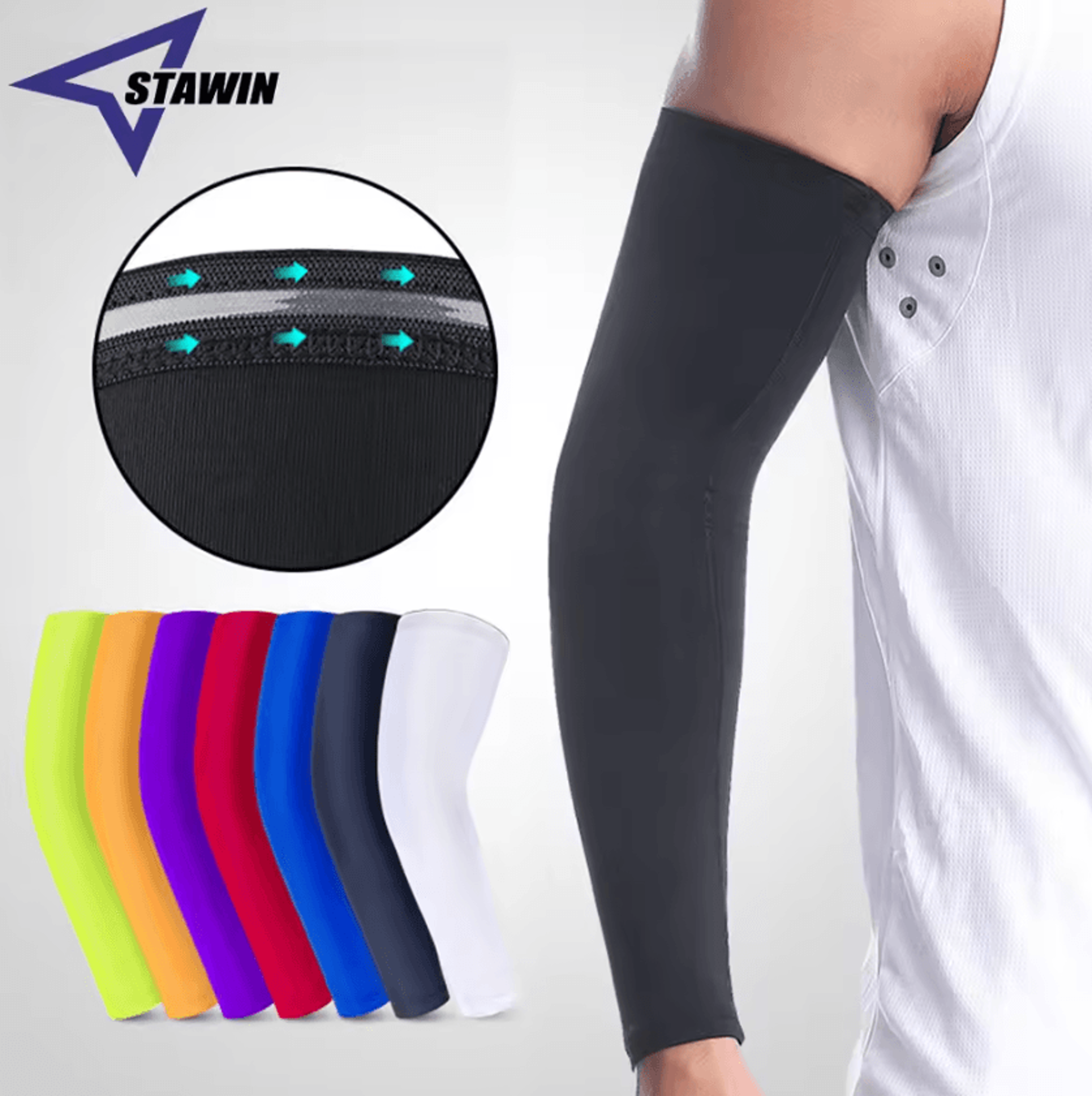 cooling compression arm sleeve with uv sun protection for basketball running and cycling