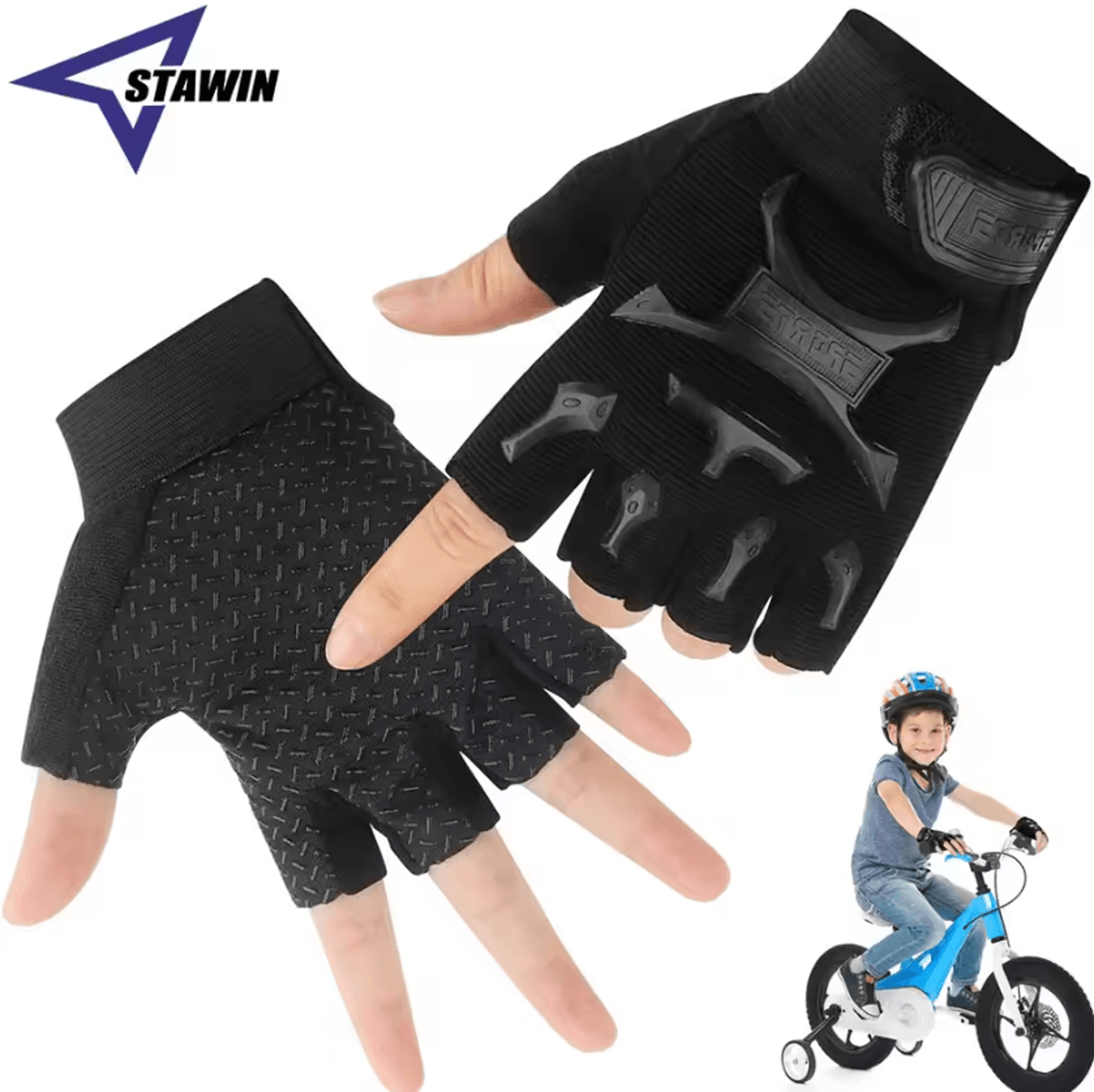 kids fingerless sports gloves non slip cycling and bike riding gloves
