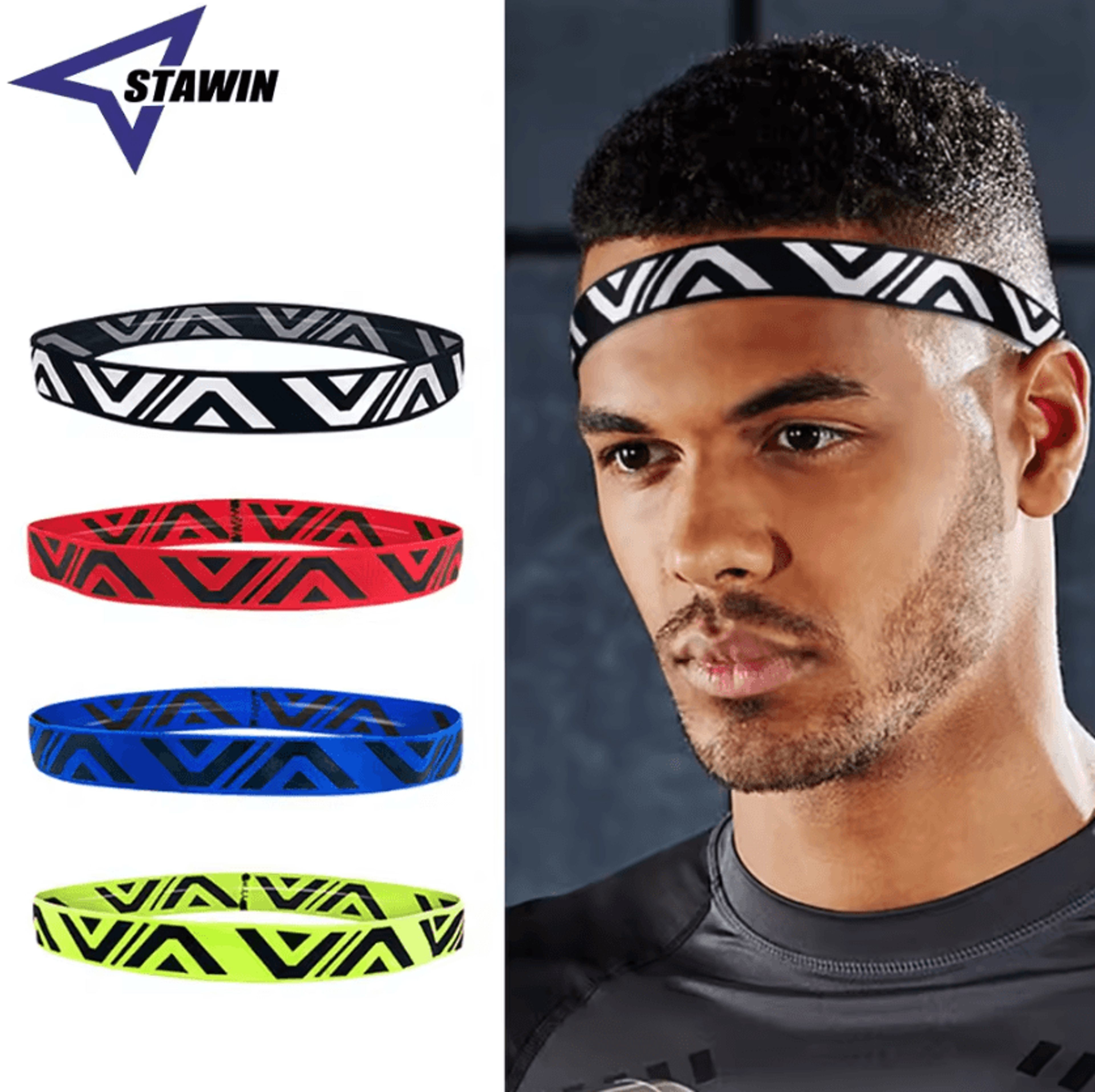 wide sports sweat headband for running yoga gym and outdoor fitness