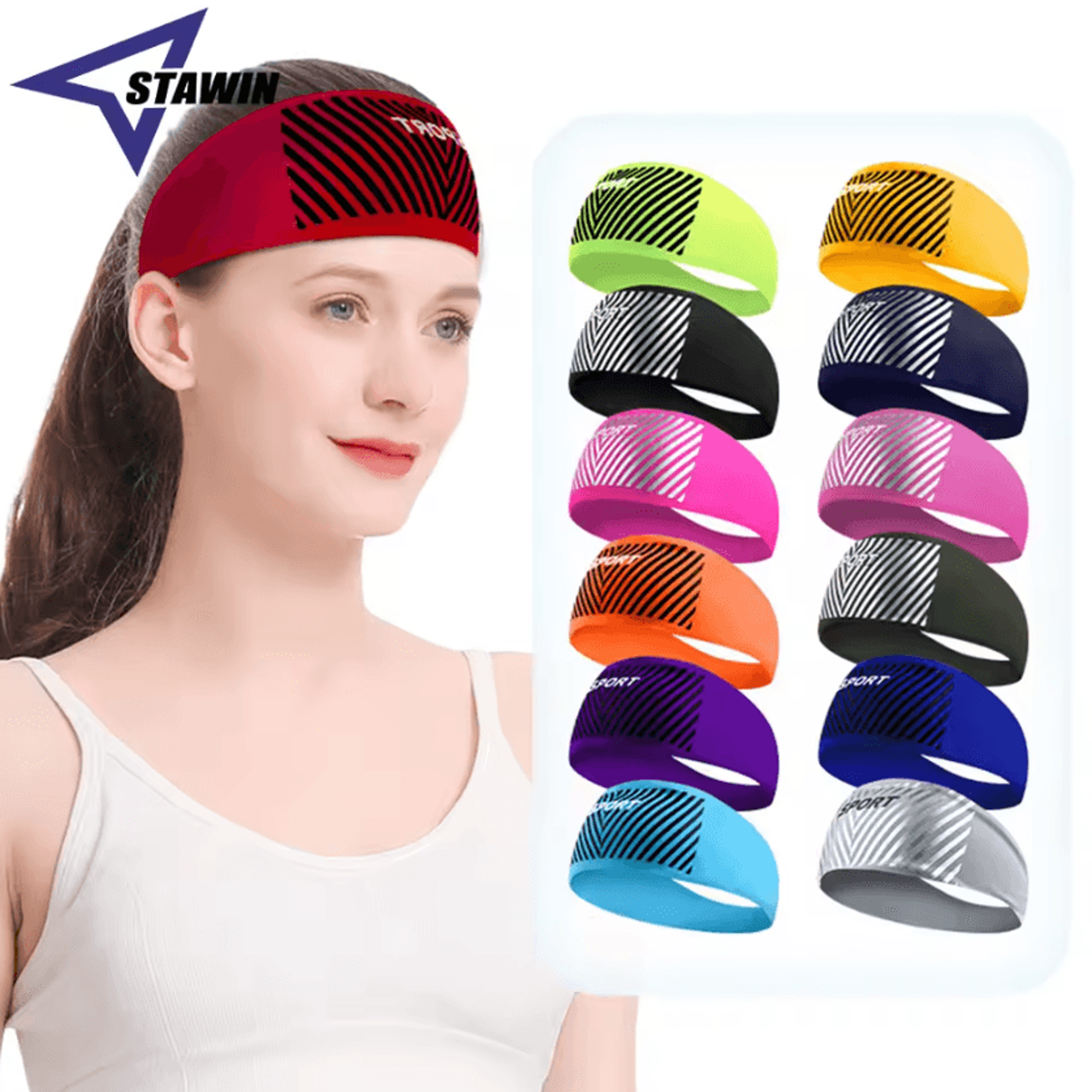 absorbent sports sweat headband for cycling yoga gym and outdoor training