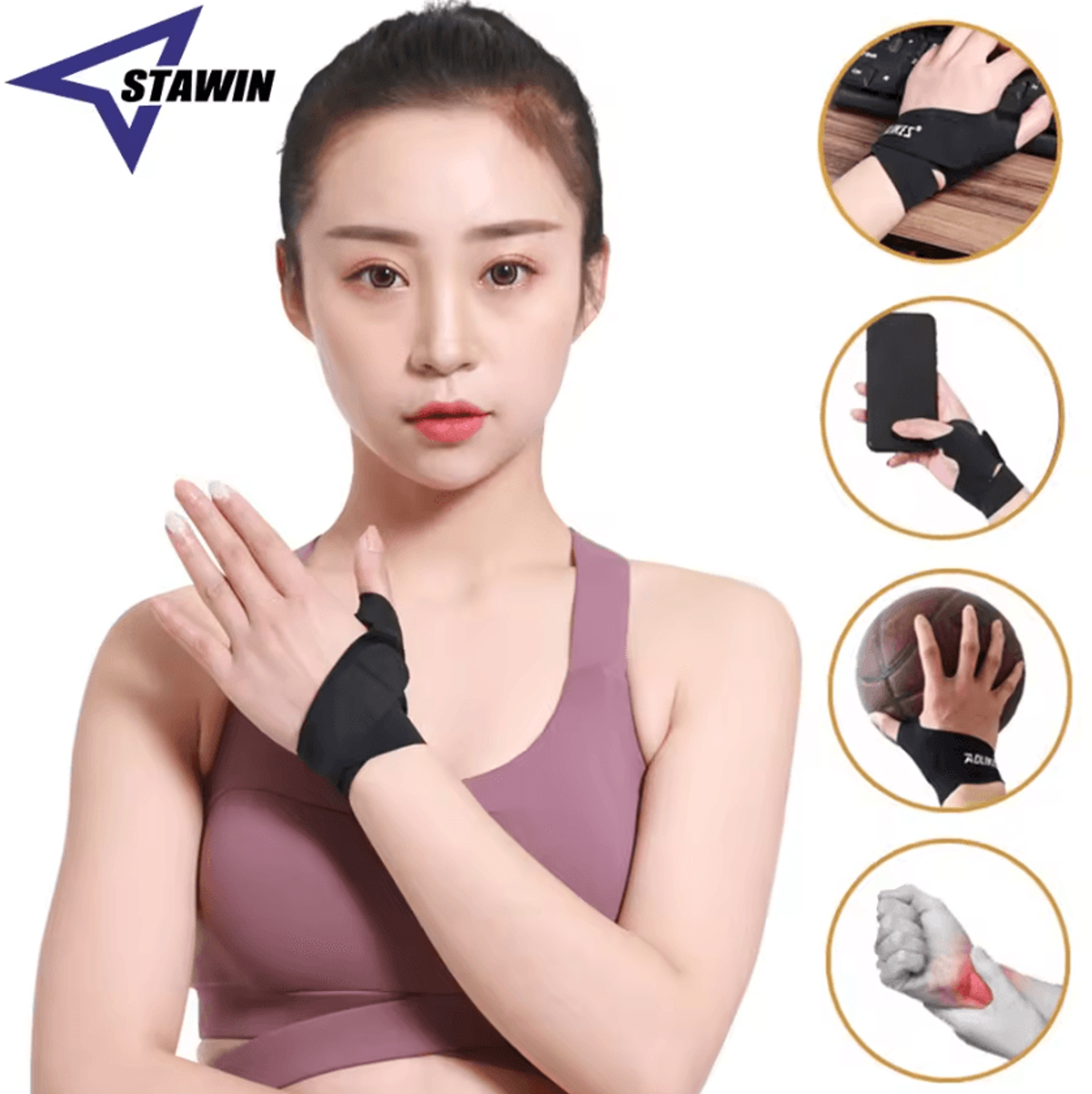 adjustable wrist splint brace with thumb support for typing gaming and daily activities