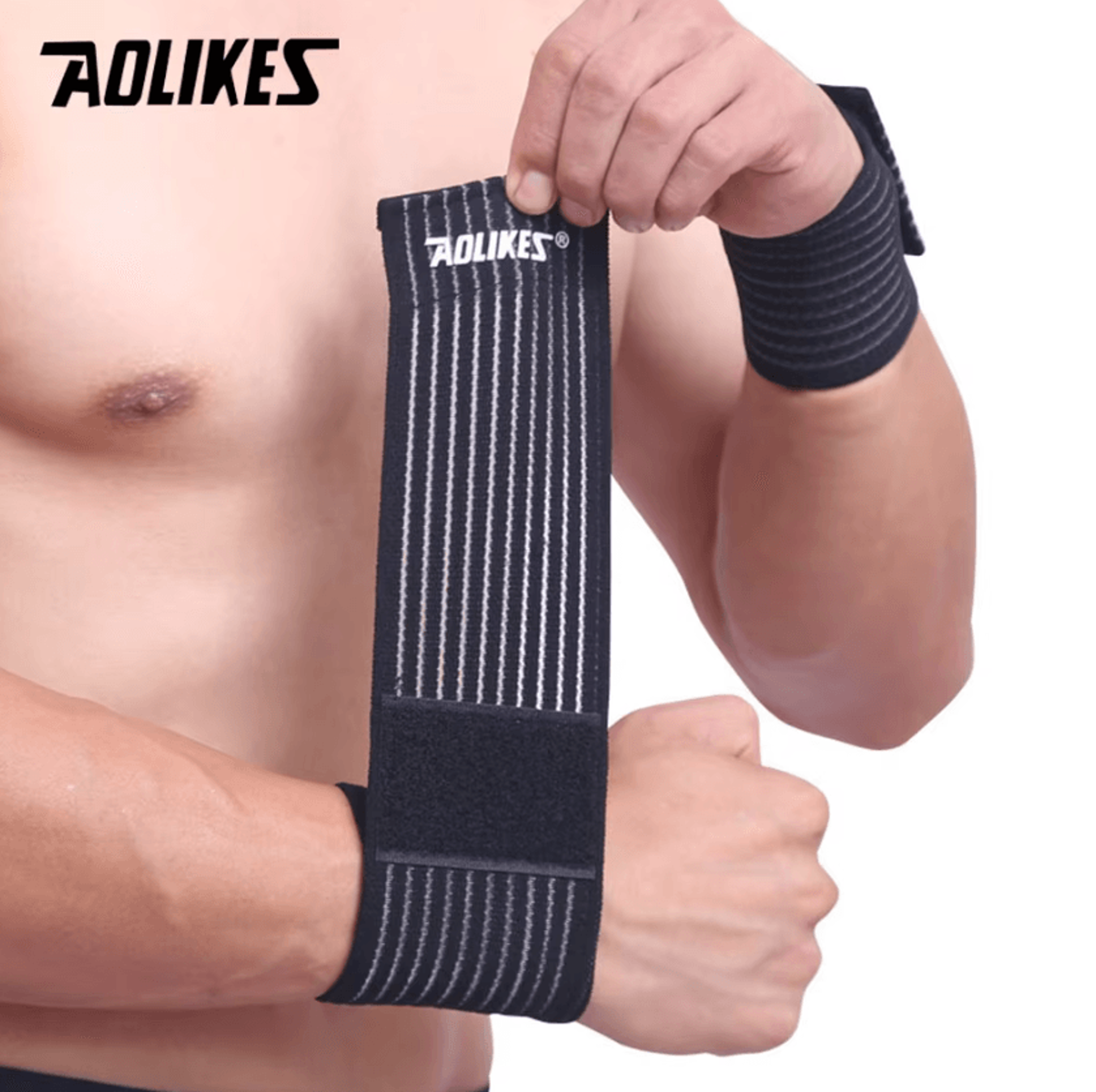 aolikes cotton elastic wrist wrap for gym training sports and everyday support